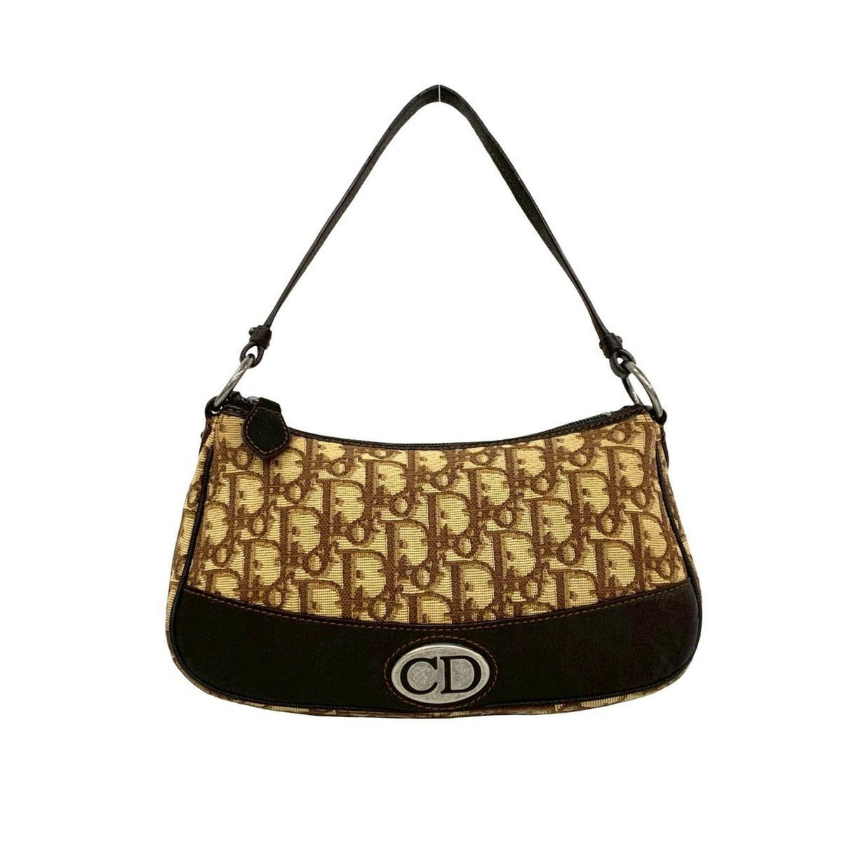 Christian Dior Brown Canvas Leather Handbag (Pre-Owned)