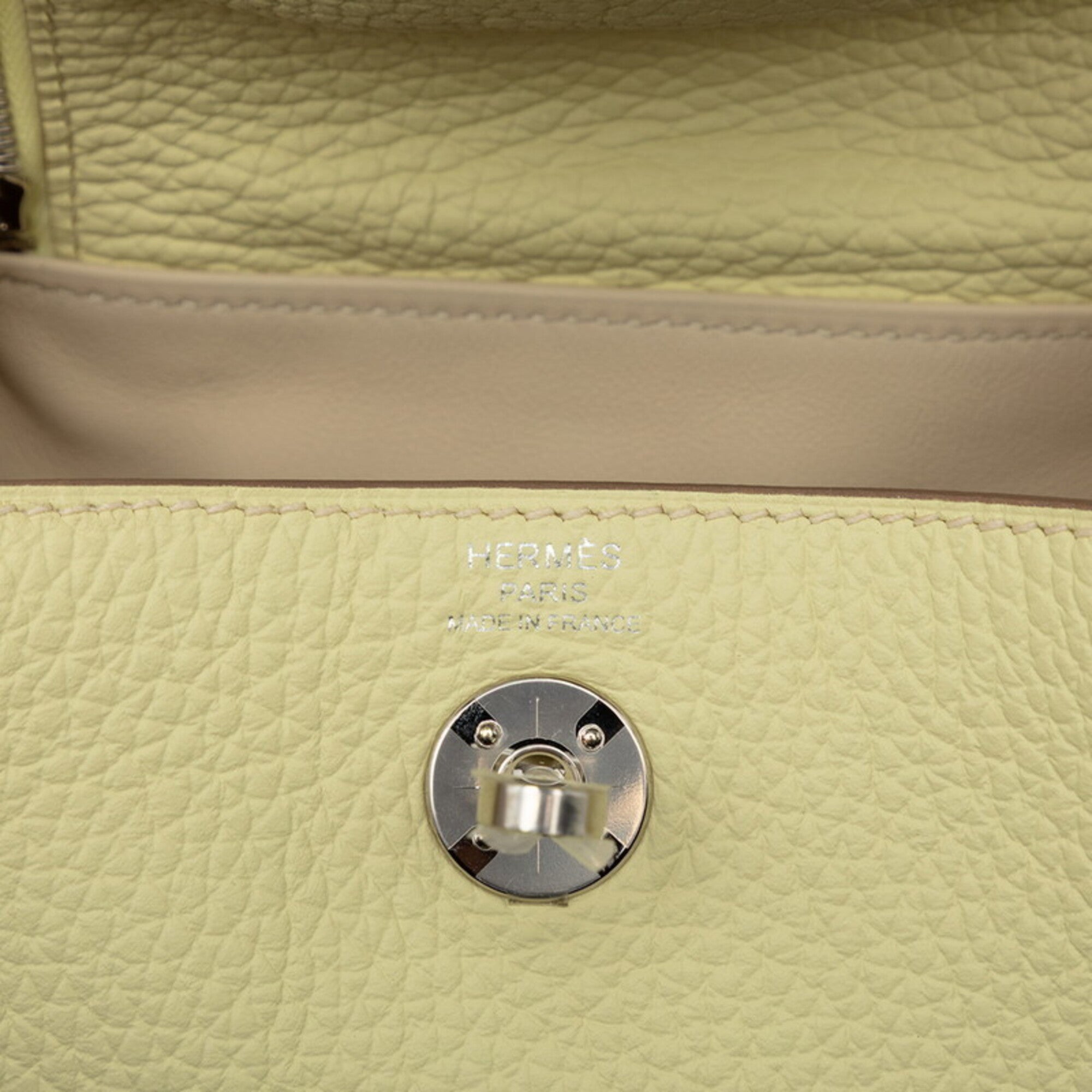 Hermes Lindy Yellow Taurillon Clemence Leather Handbag Shoulder Bag (Pre-Owned)