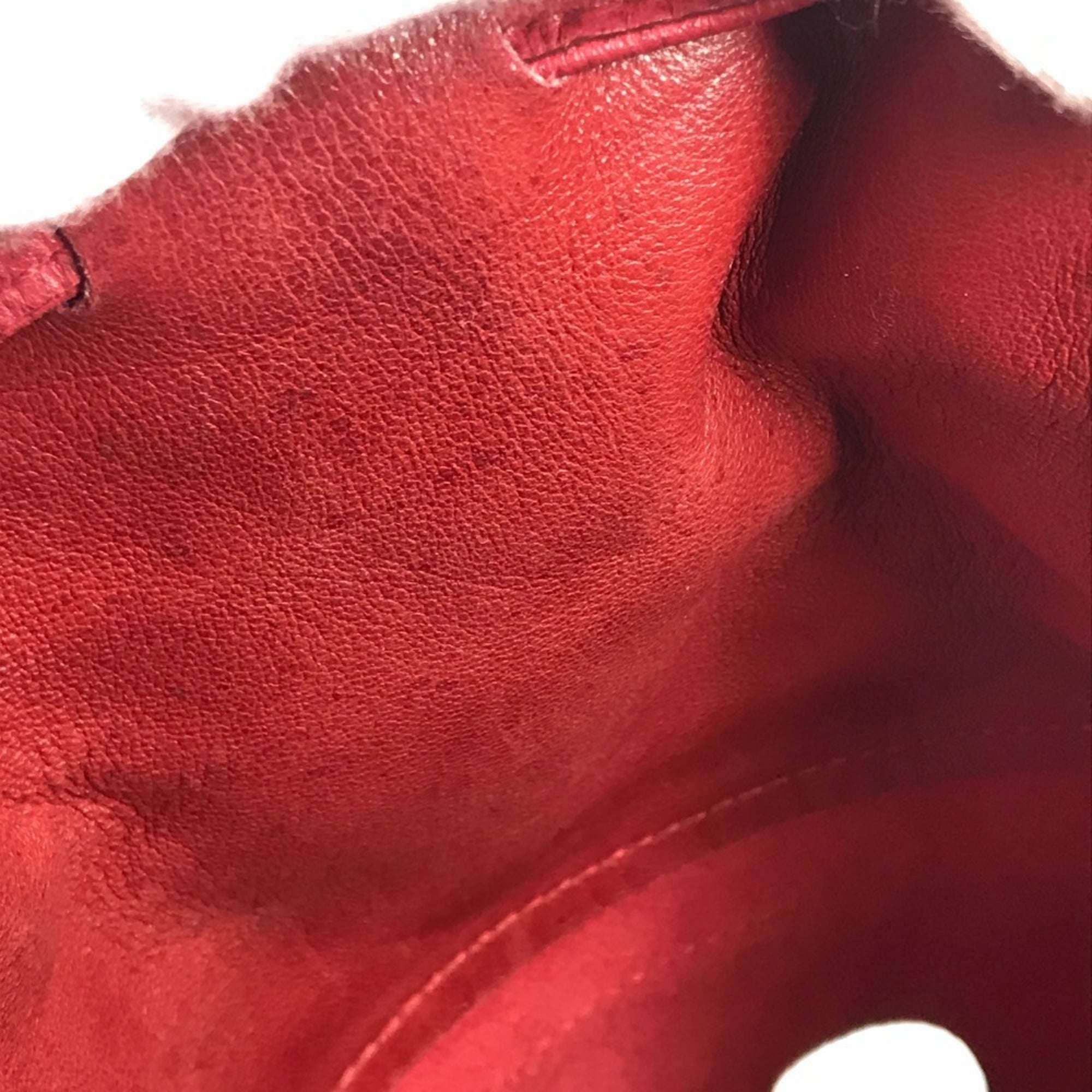 Hermes Red Color Courchevel Leather Shoulder Bag (Pre-Owned)
