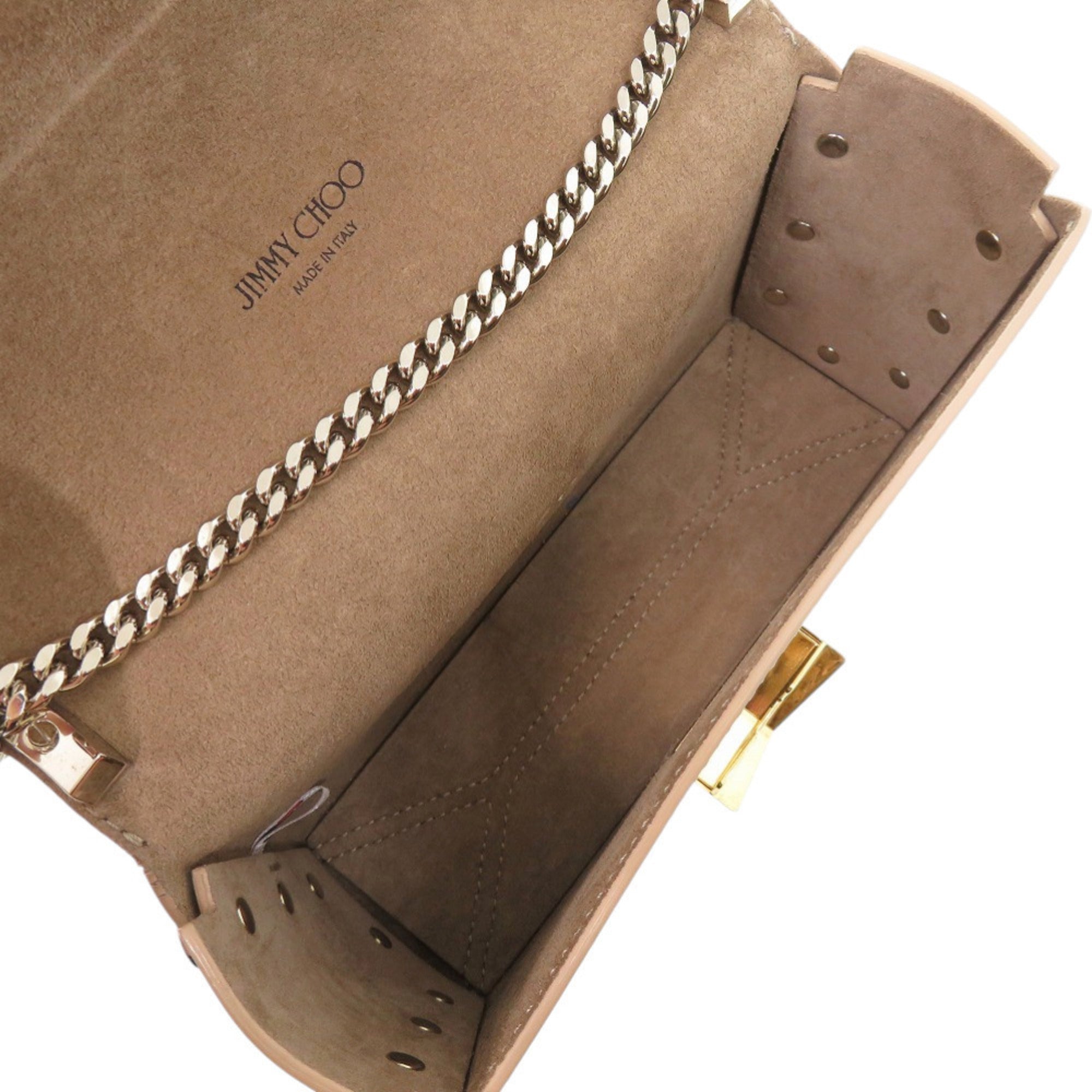 Jimmy Choo Gold Silver Metal Leather Shoulder Bag (Pre-Owned)