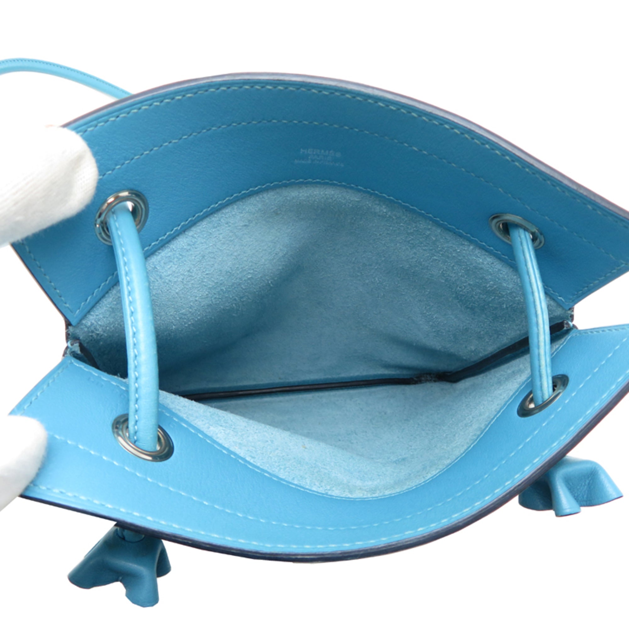 Hermes Blue Swift Leather Shoulder Bag (Pre-Owned)