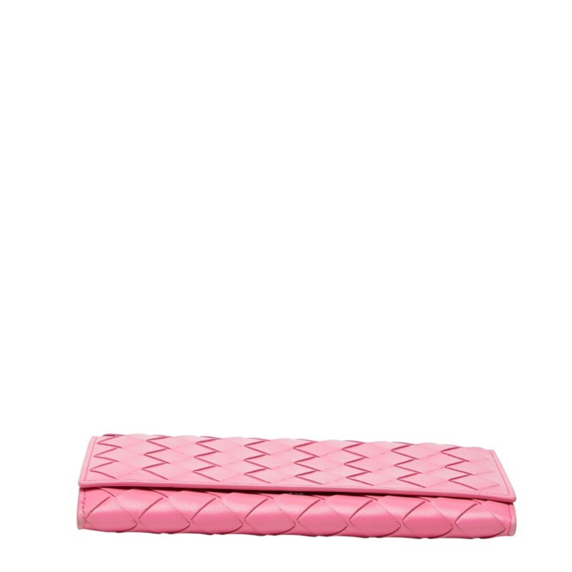 Bottega Veneta Pink Leather Long Wallet (Bi-Fold) (Pre-Owned)