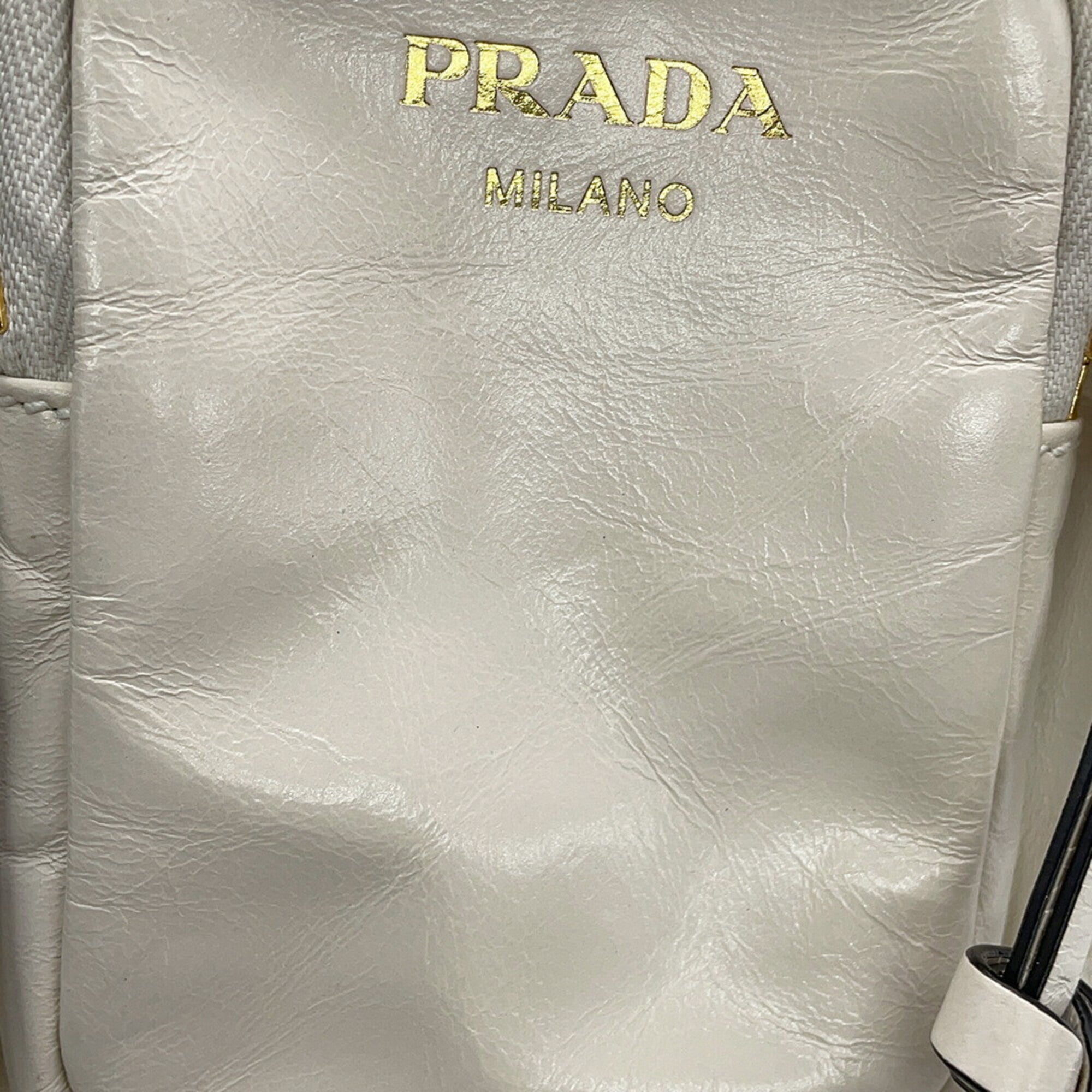 Prada White Leather Handbag (Pre-Owned)