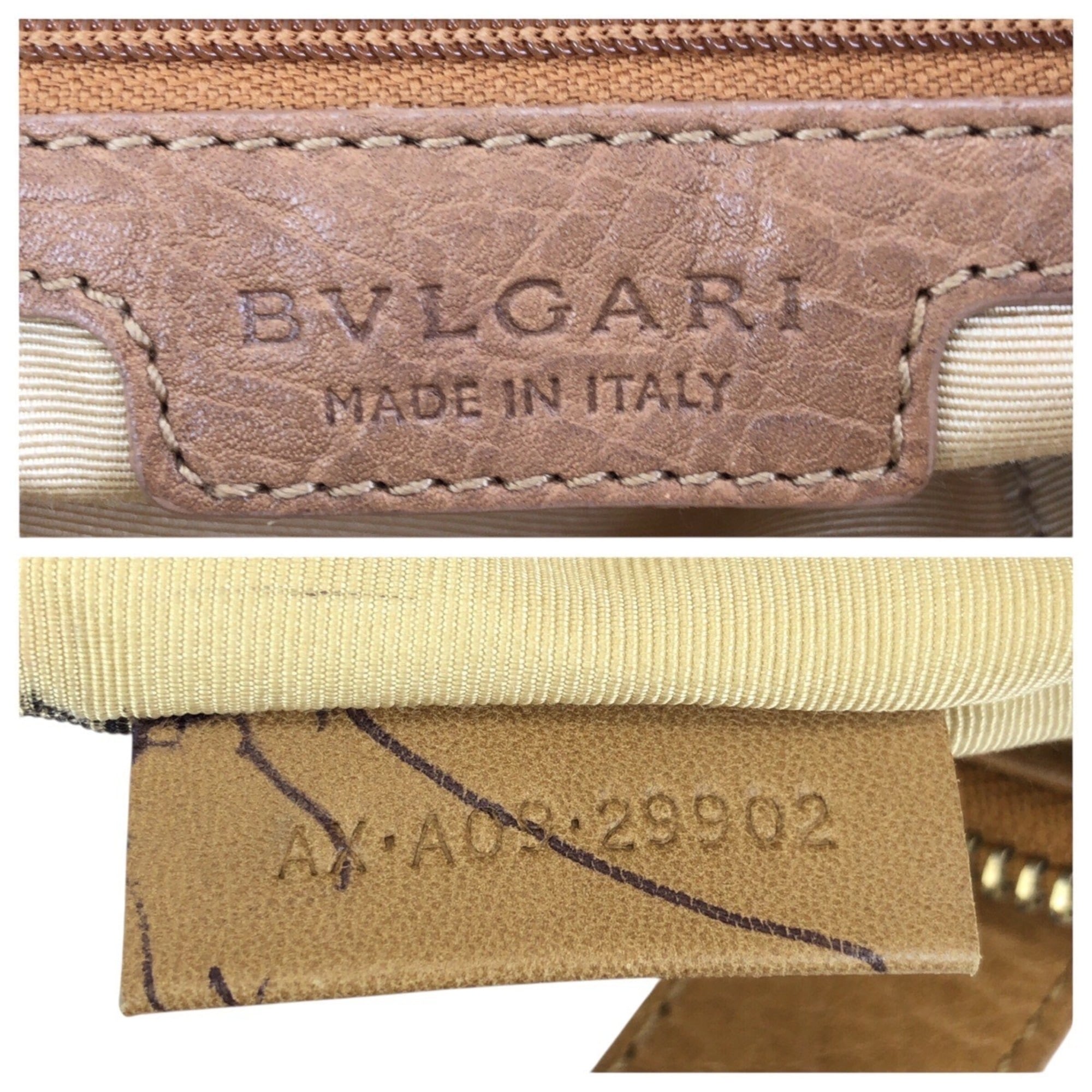 Bvlgari Beige Brown Pvc Leather Handbag Tote Bag (Pre-Owned)