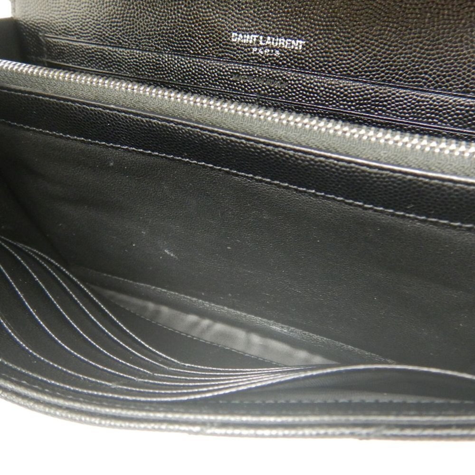 Yves Saint Laurent Black Leather Chain/Shoulder Wallet (Pre-Owned)