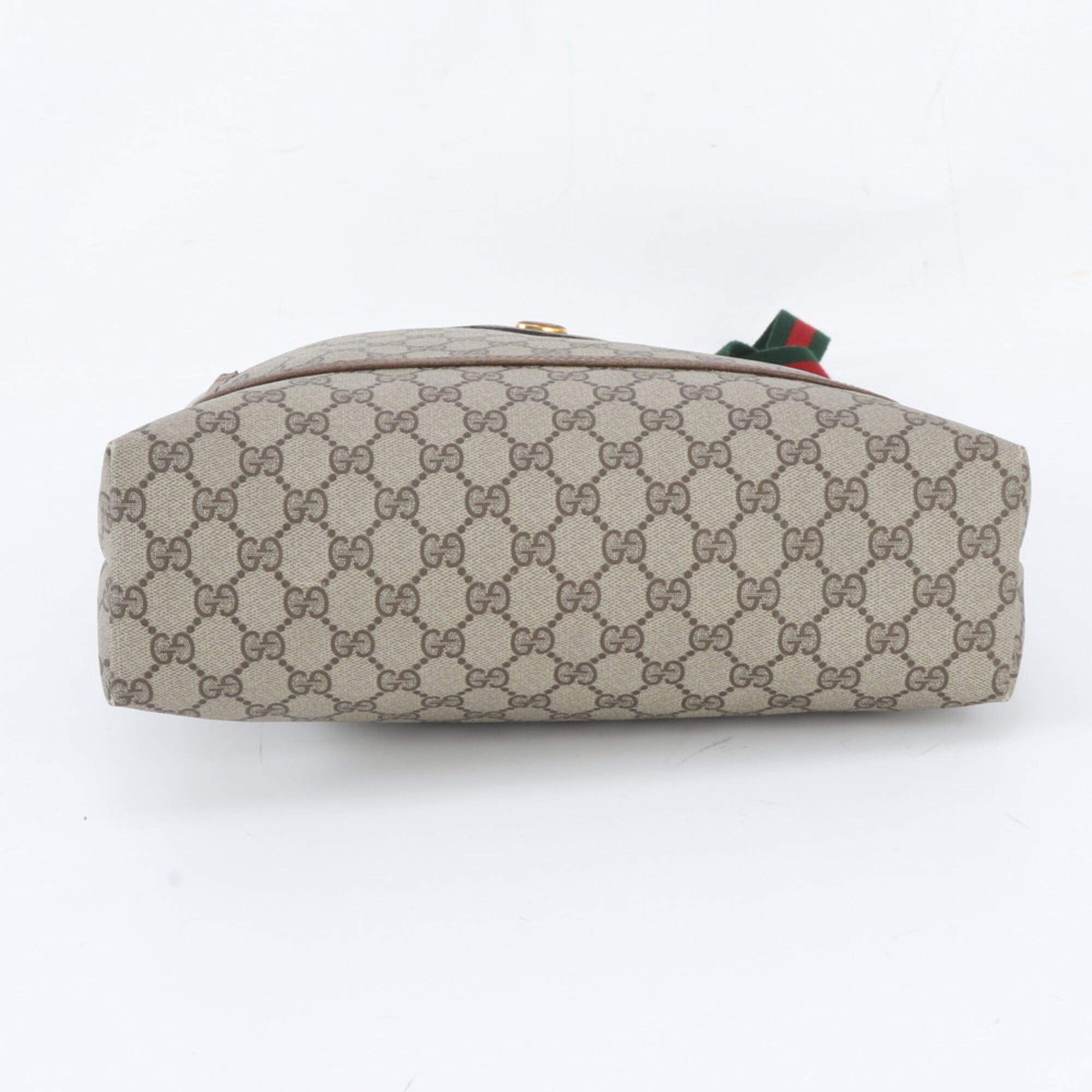 Gucci Sherry Line Beige Leather Coated Canvas Handbag Shoulder Bag Tote Bag (Pre-Owned)