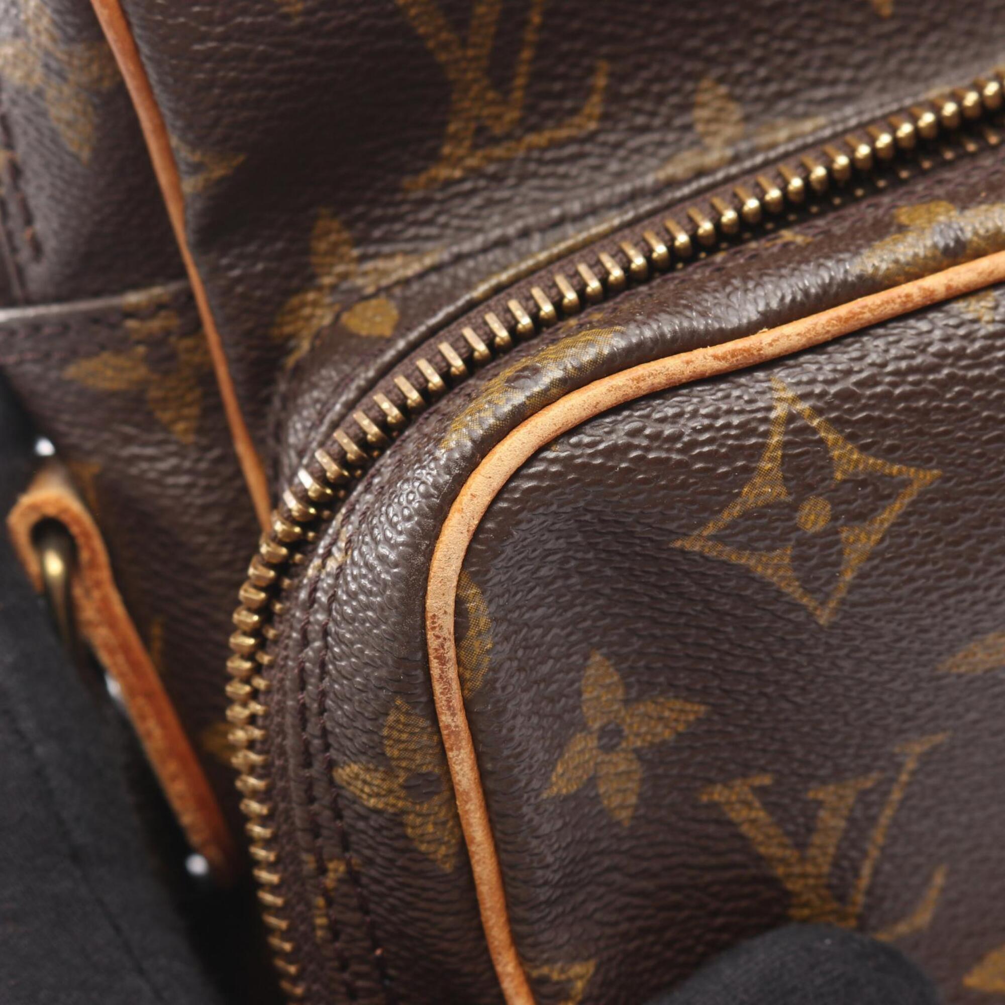 Louis Vuitton Brown Monogram Coated Canvas Leather Handbag Shoulder Bag (Pre-Owned)
