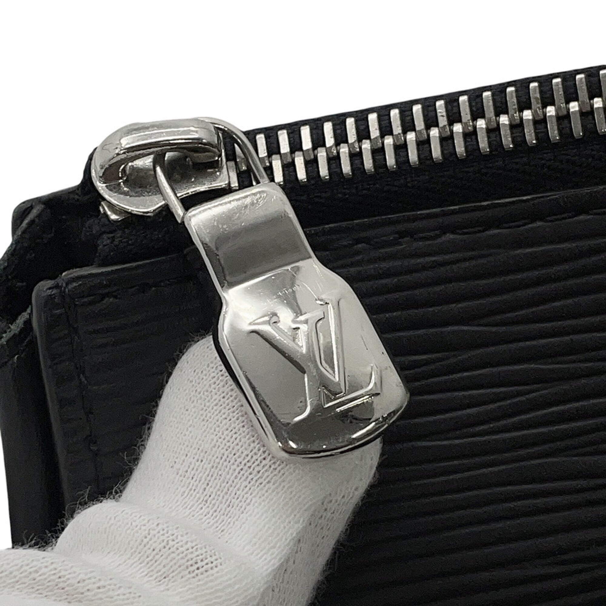 Louis Vuitton Epi Black Noir Yellow Epi Leather Clutch Bag Handbag Pochette (Pre-Owned)
