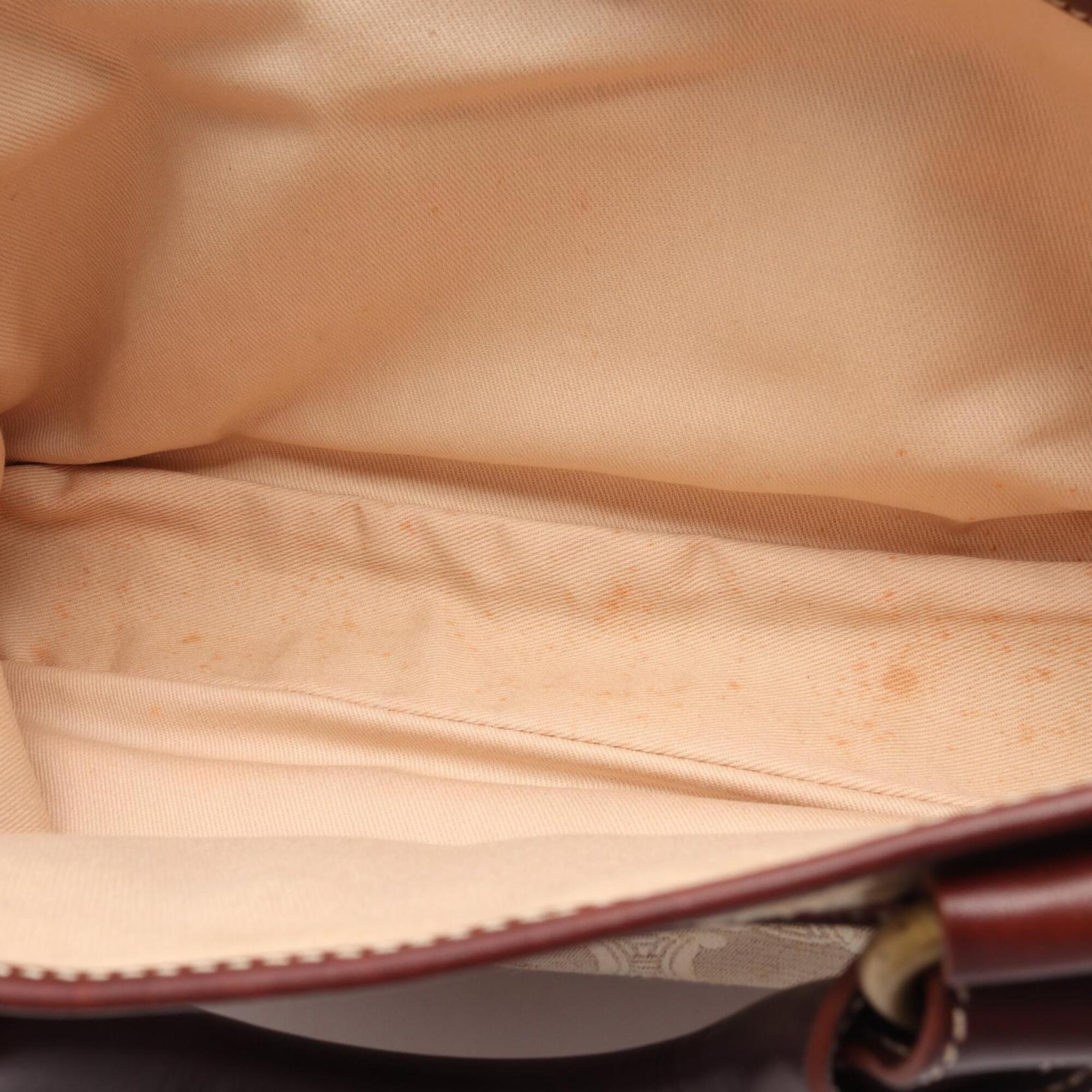 Celine Beige Brown Canvas Leather Handbag (Pre-Owned)