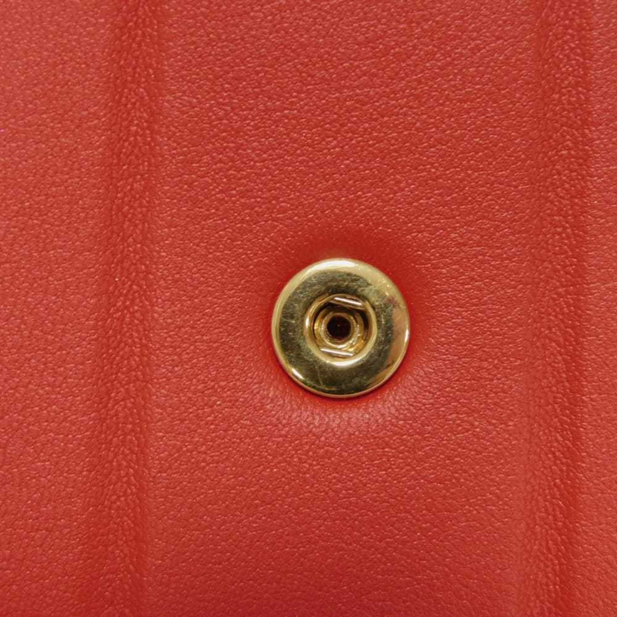 Salvatore Ferragamo Red Color Leather Wallet (Tri-Fold) (Pre-Owned)
