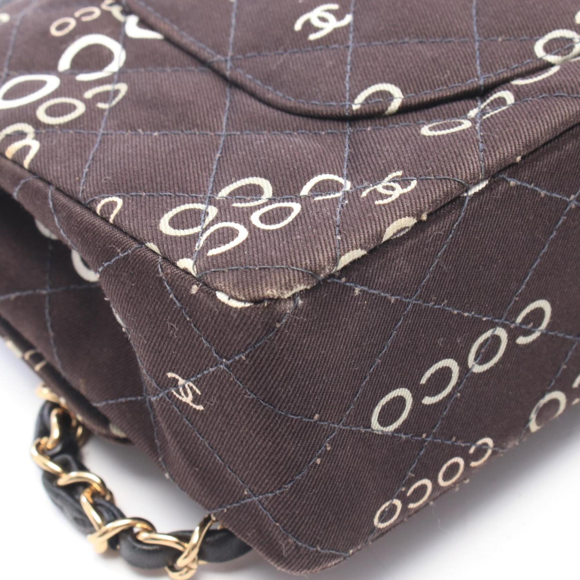 Chanel Black White Canvas Leather Handbag Shoulder Bag (Pre-Owned)