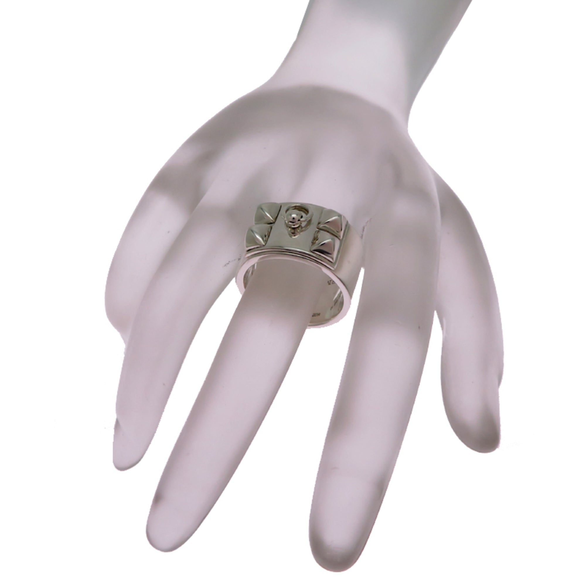 Hermes Silver 925 Band Ring (Pre-Owned)