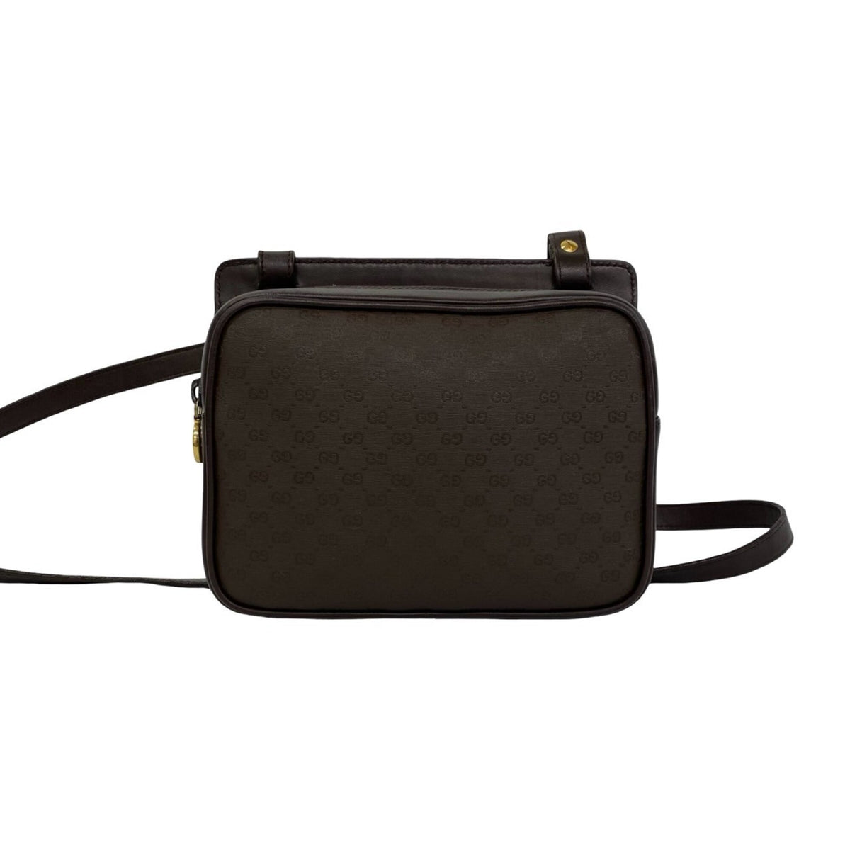 Gucci Brown Leather Pvc Shoulder Bag (Pre-Owned)
