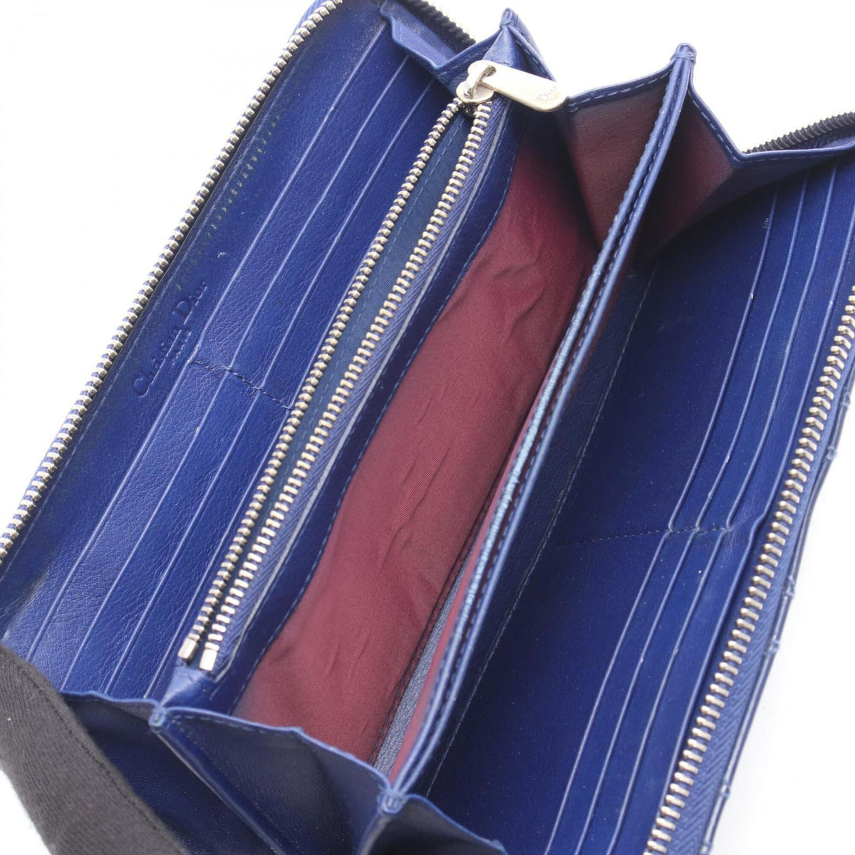 Christian Dior Blue Patent Leather Long Wallet (Bi-Fold) (Pre-Owned)