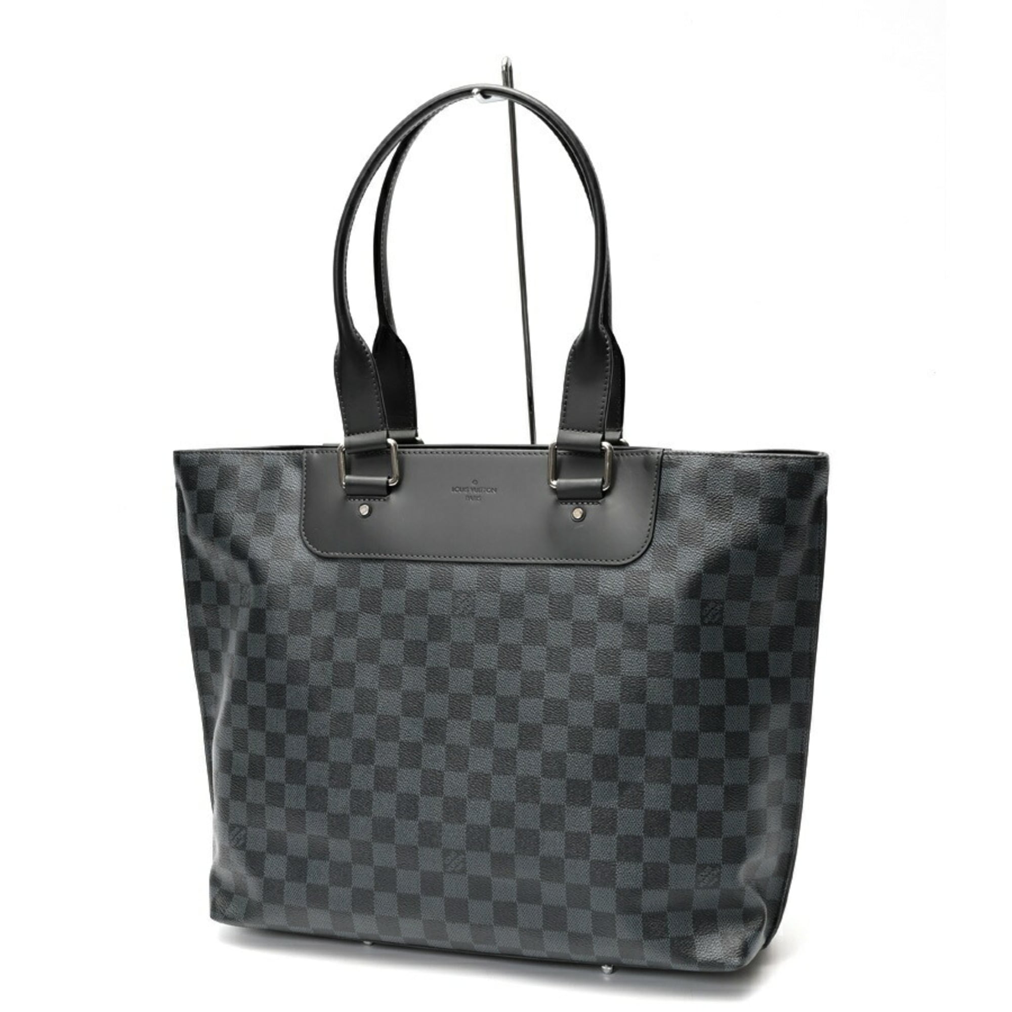 Louis Vuitton Damier Cobalt Black Canvas Leather Tote Bag (Pre-Owned)