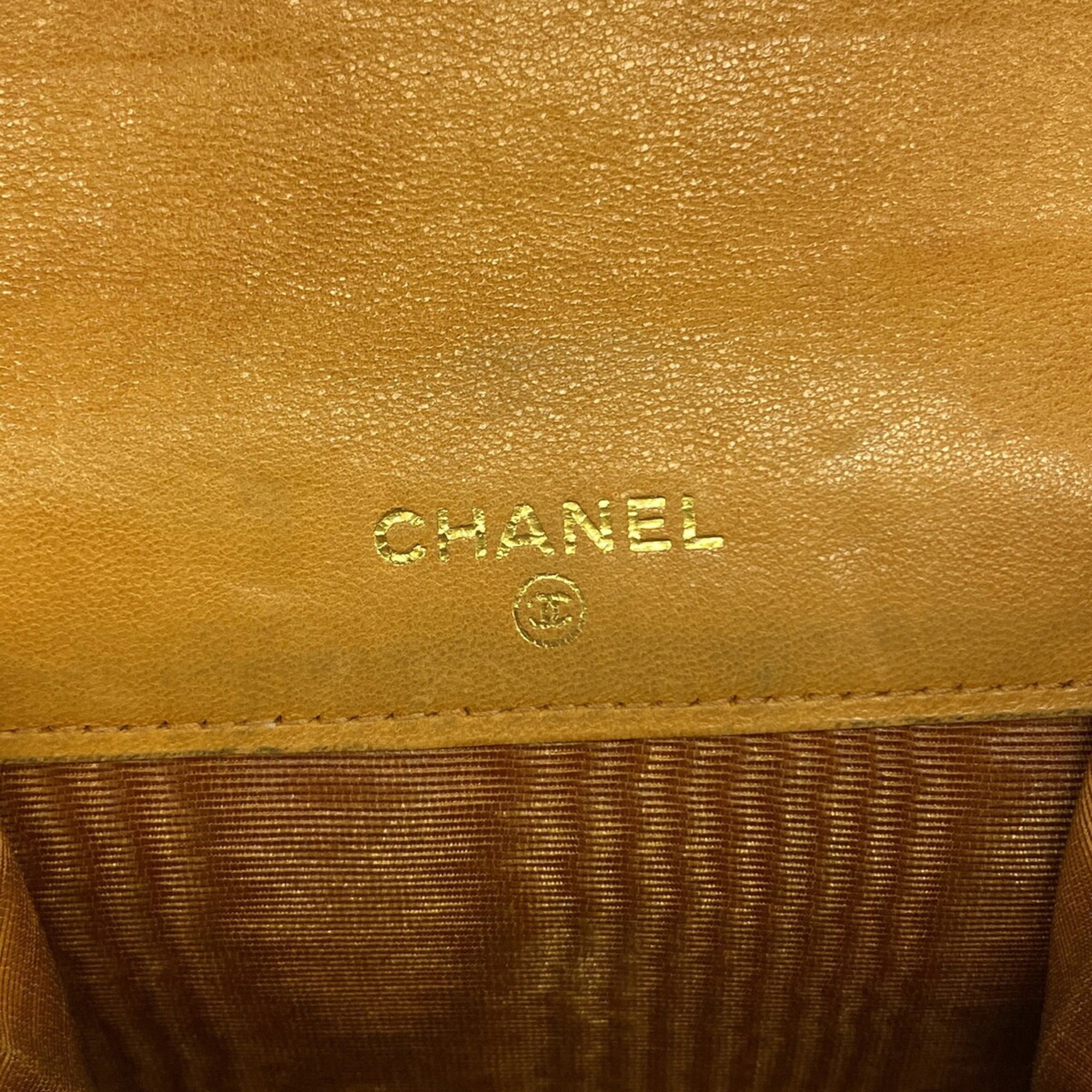 Chanel Orange Grained Calfskin Coin Purse/Coin Case (Pre-Owned)