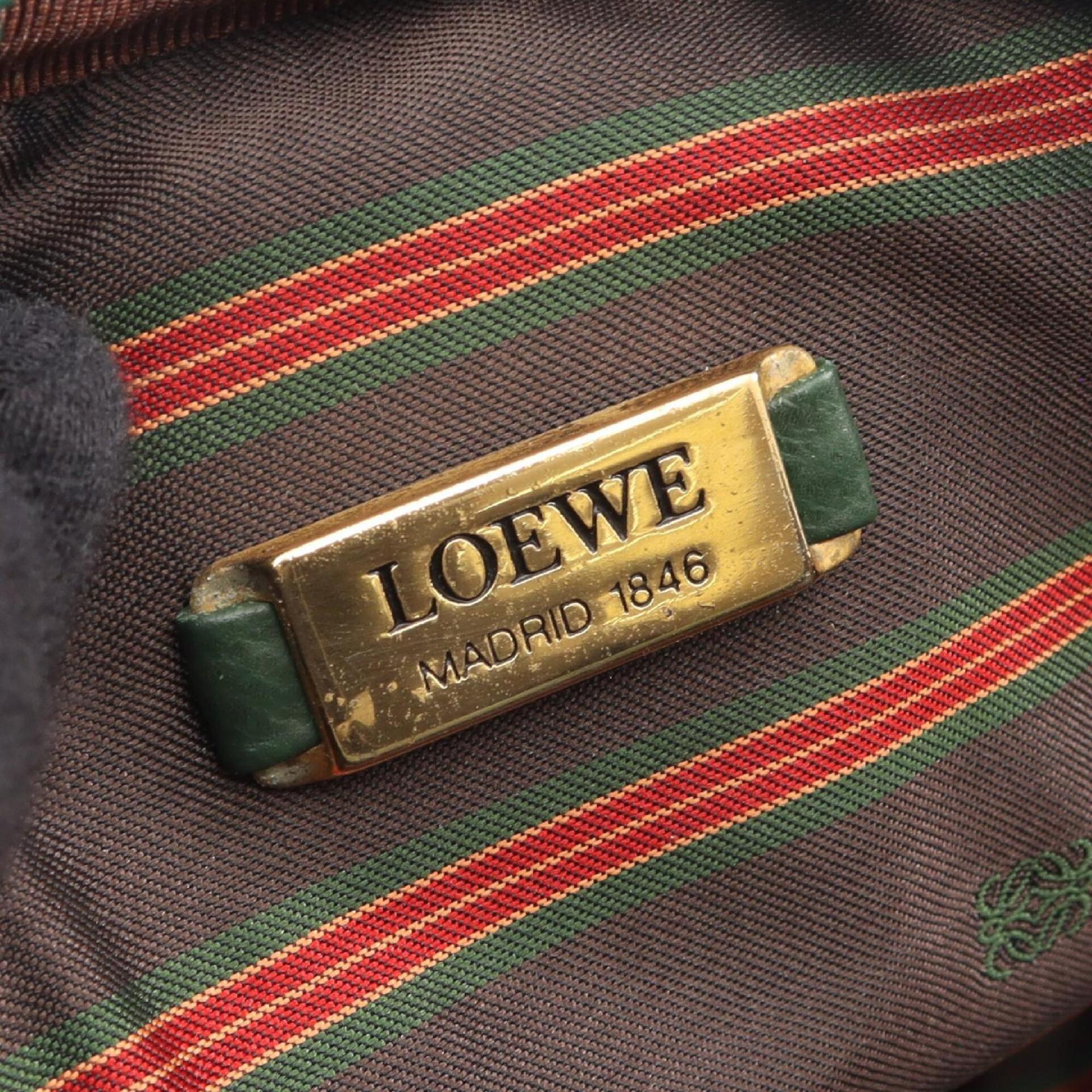 Loewe Blue Green Leather Handbag Shoulder Bag (Pre-Owned)