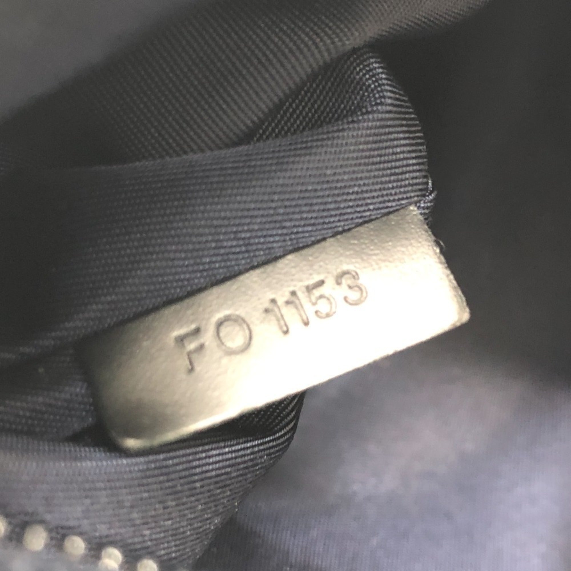 Louis Vuitton Damier Black Navy Nylon Shoulder Bag (Pre-Owned)