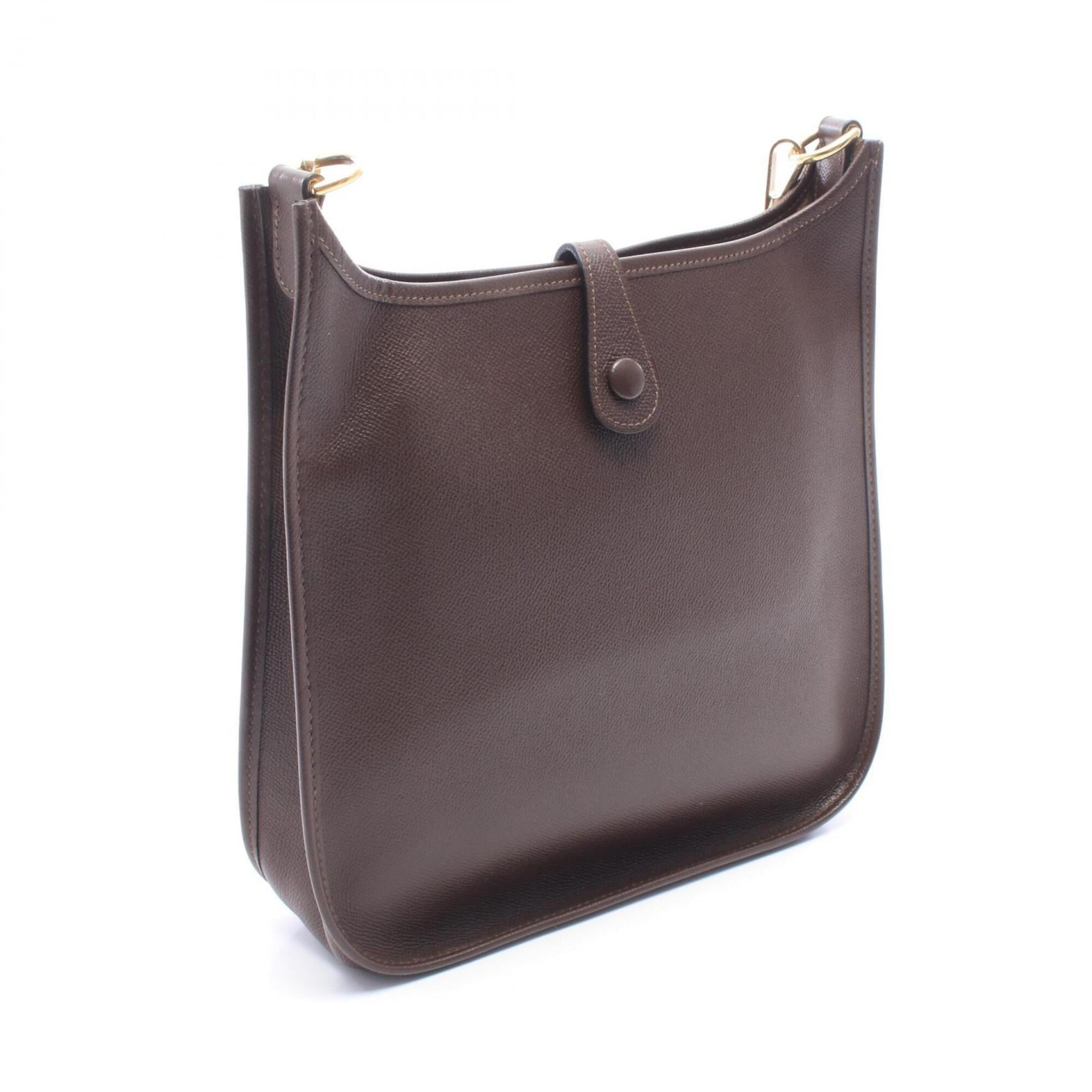Hermes Brown Chocolat Epsom Leather Handbag Shoulder Bag (Pre-Owned)