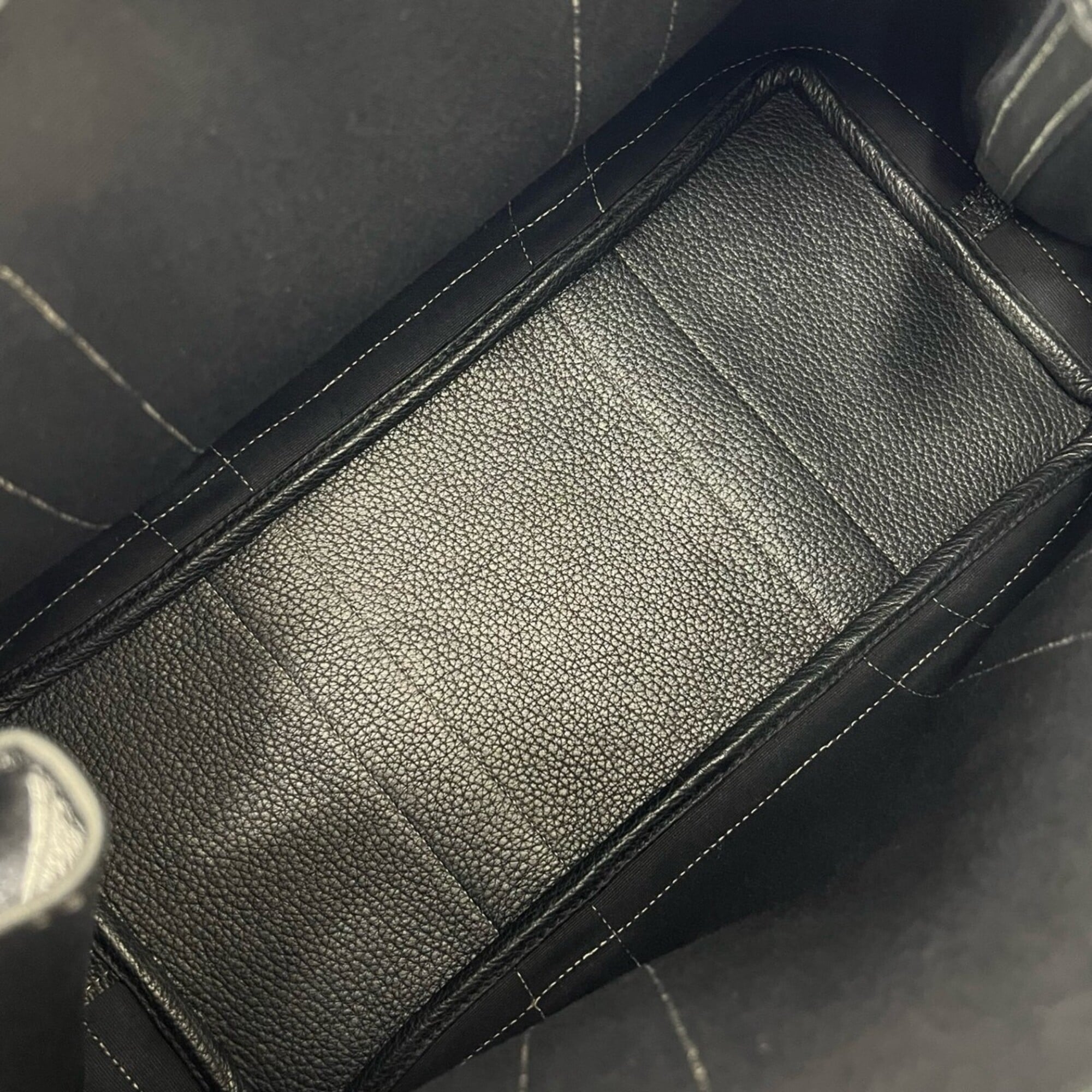 Hermes Black Toile H Buffalo Leather Shoulder Bag Tote Bag (Pre-Owned)