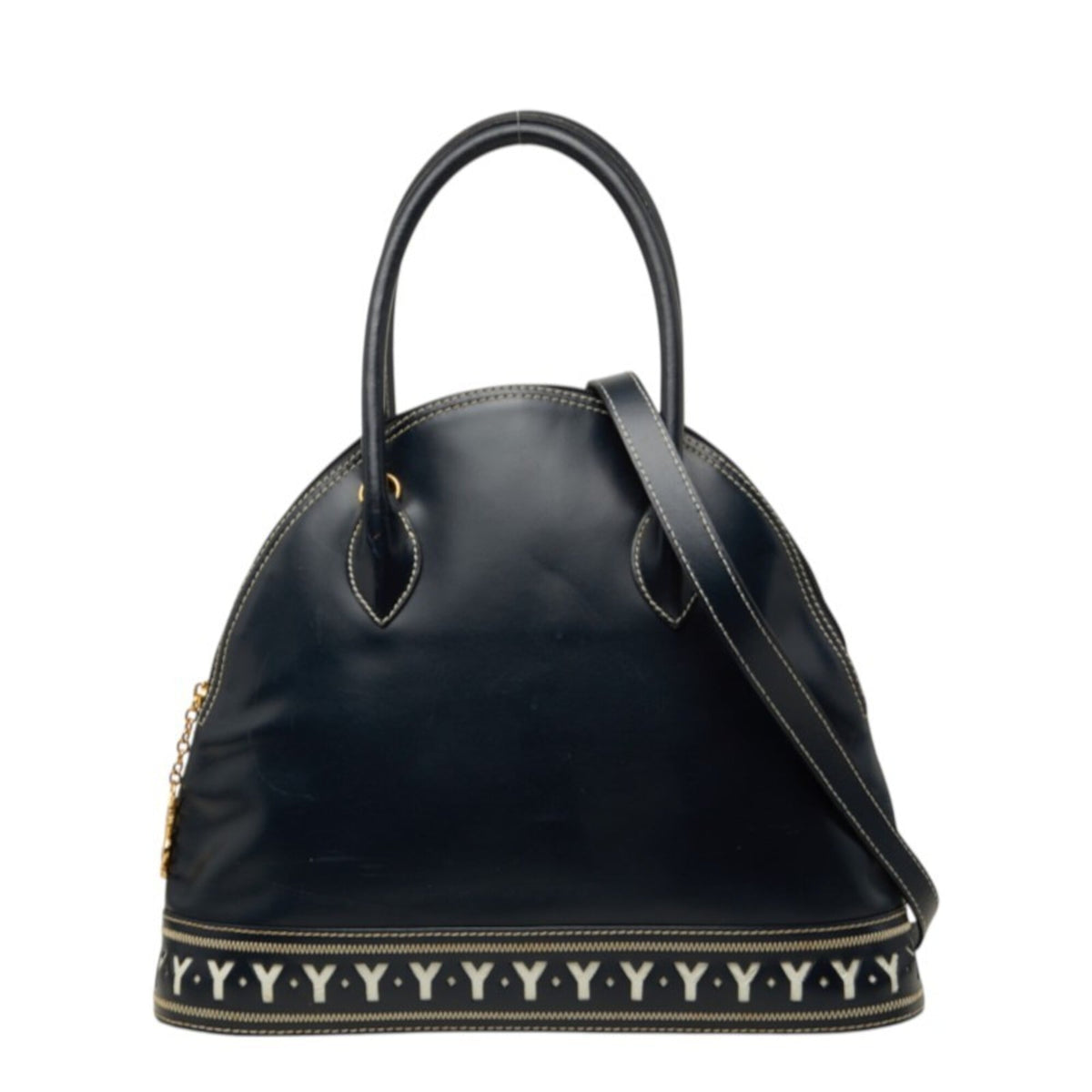 Saint Laurent Navy Leather Handbag Shoulder Bag (Pre-Owned)