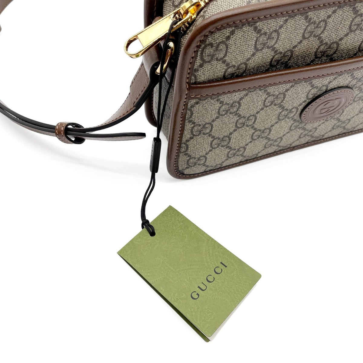 Gucci Brown Gray Pvc Leather Pochette Shoulder Bag (Pre-Owned)