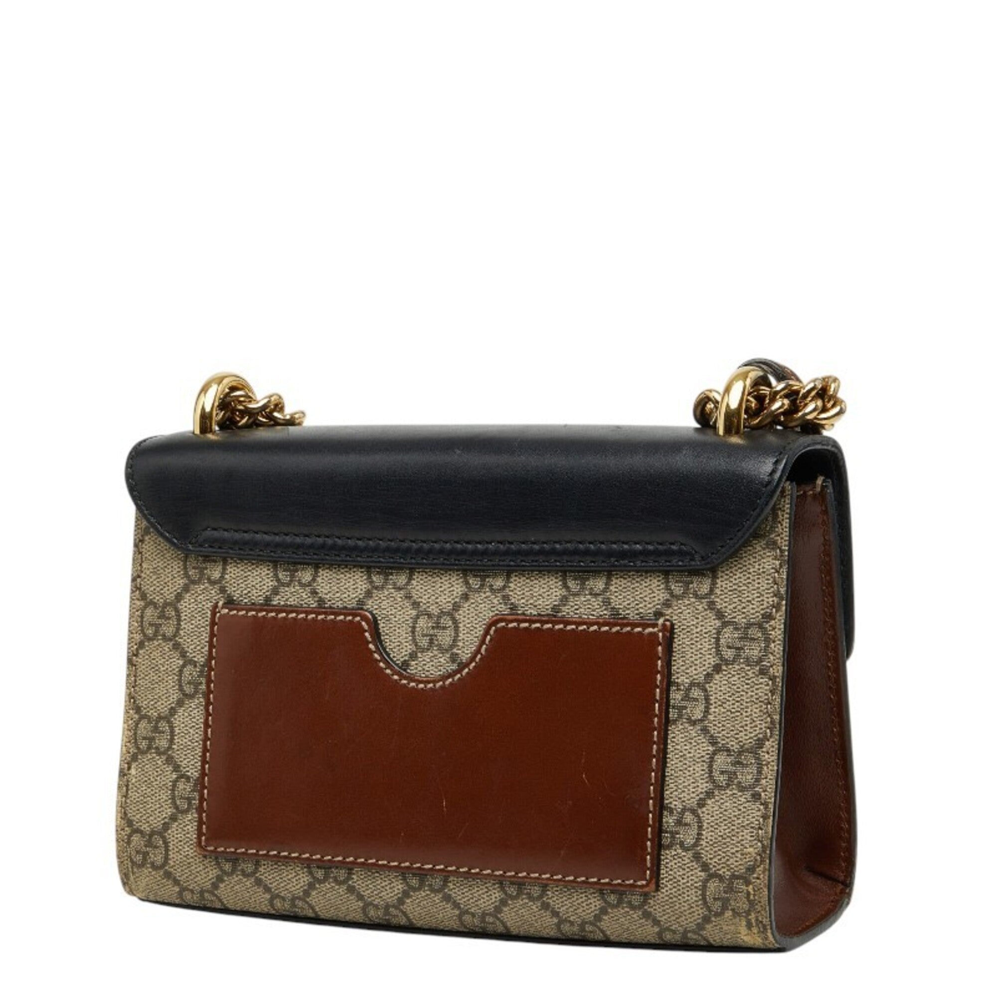 Gucci Black Brown Leather Shoulder Bag (Pre-Owned)