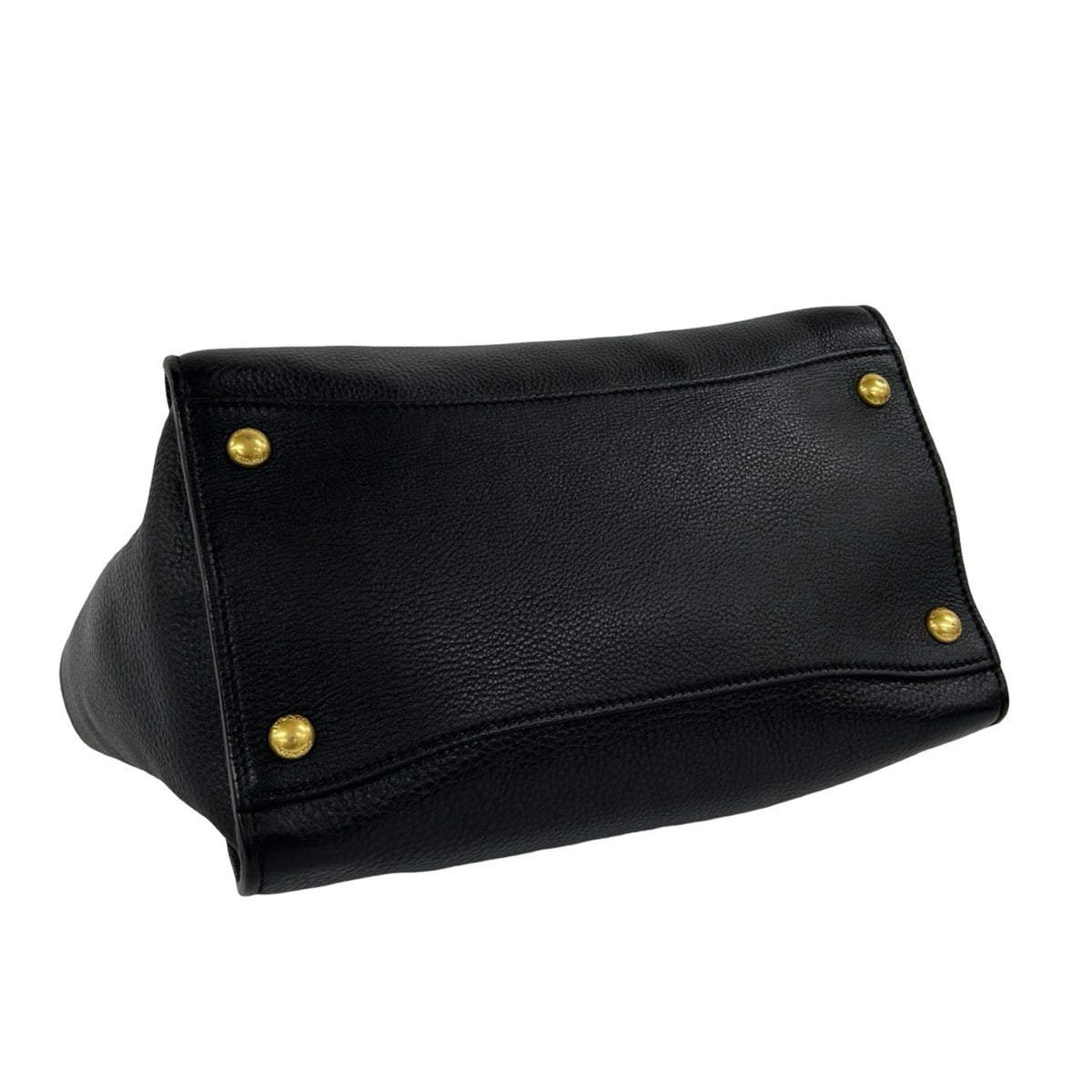 Prada Black Leather Boston Bag Handbag Shoulder Bag (Pre-Owned)