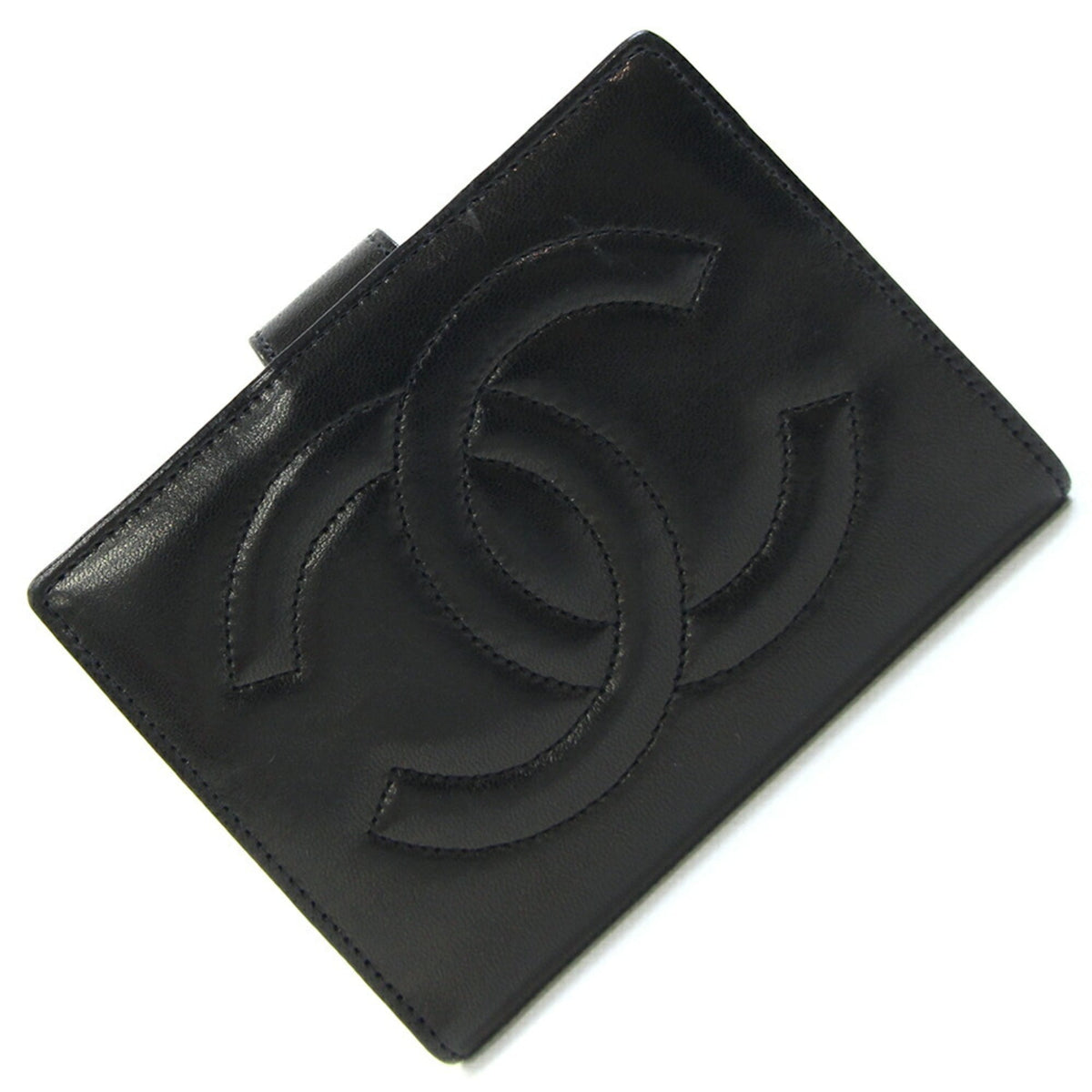 Chanel Black Leather Wallet (Bi-Fold) (Pre-Owned)