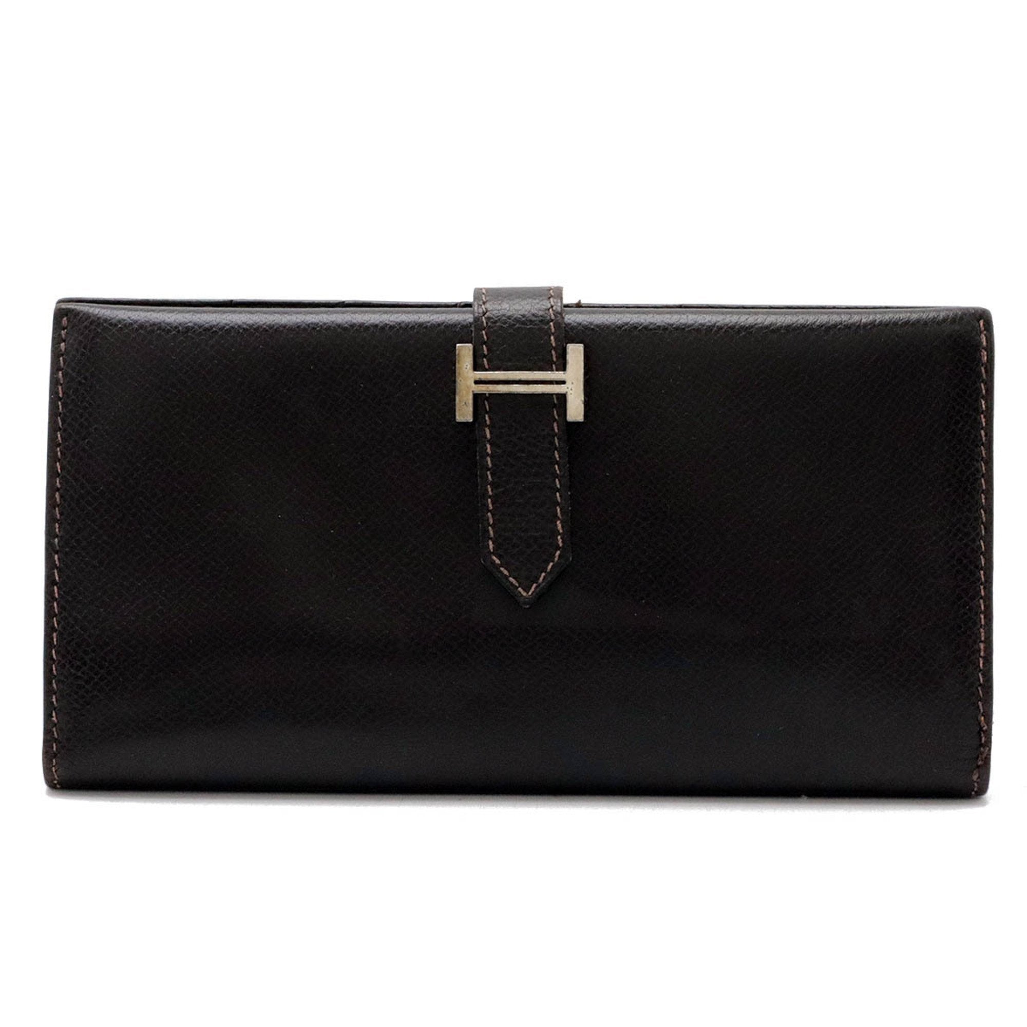 Hermes Black Epsom Leather Long Wallet (Bi-Fold) (Pre-Owned)