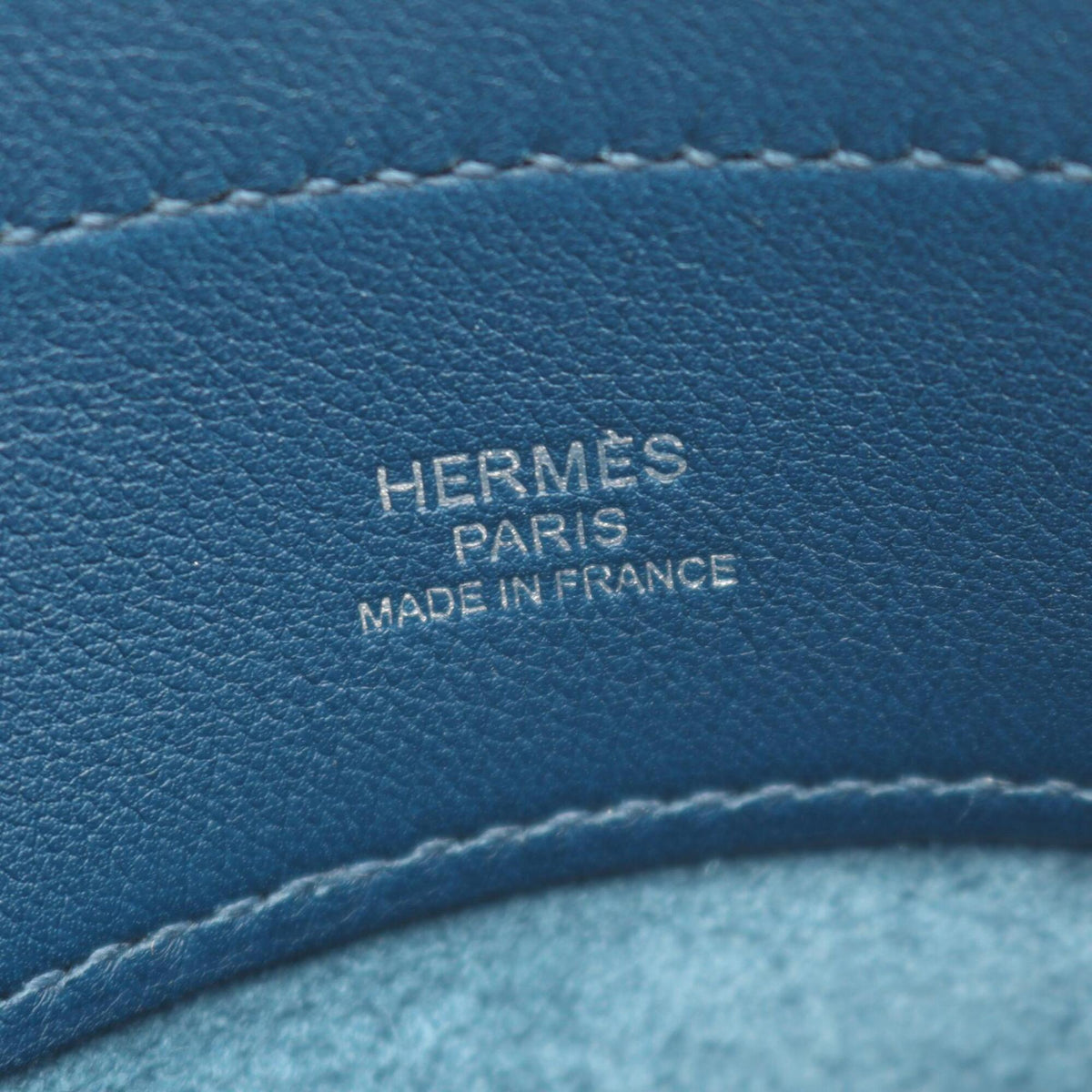 Hermes Blue Evercalf Leather Handbag Shoulder Bag (Pre-Owned)