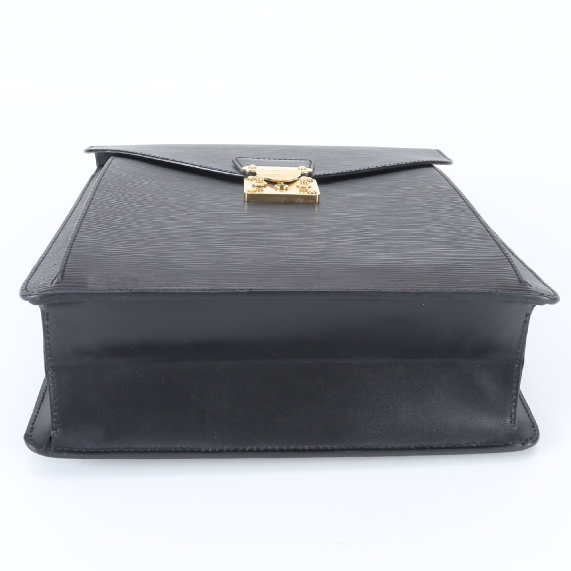 Louis Vuitton Black Noir Leather Briefcase Handbag (Pre-Owned)