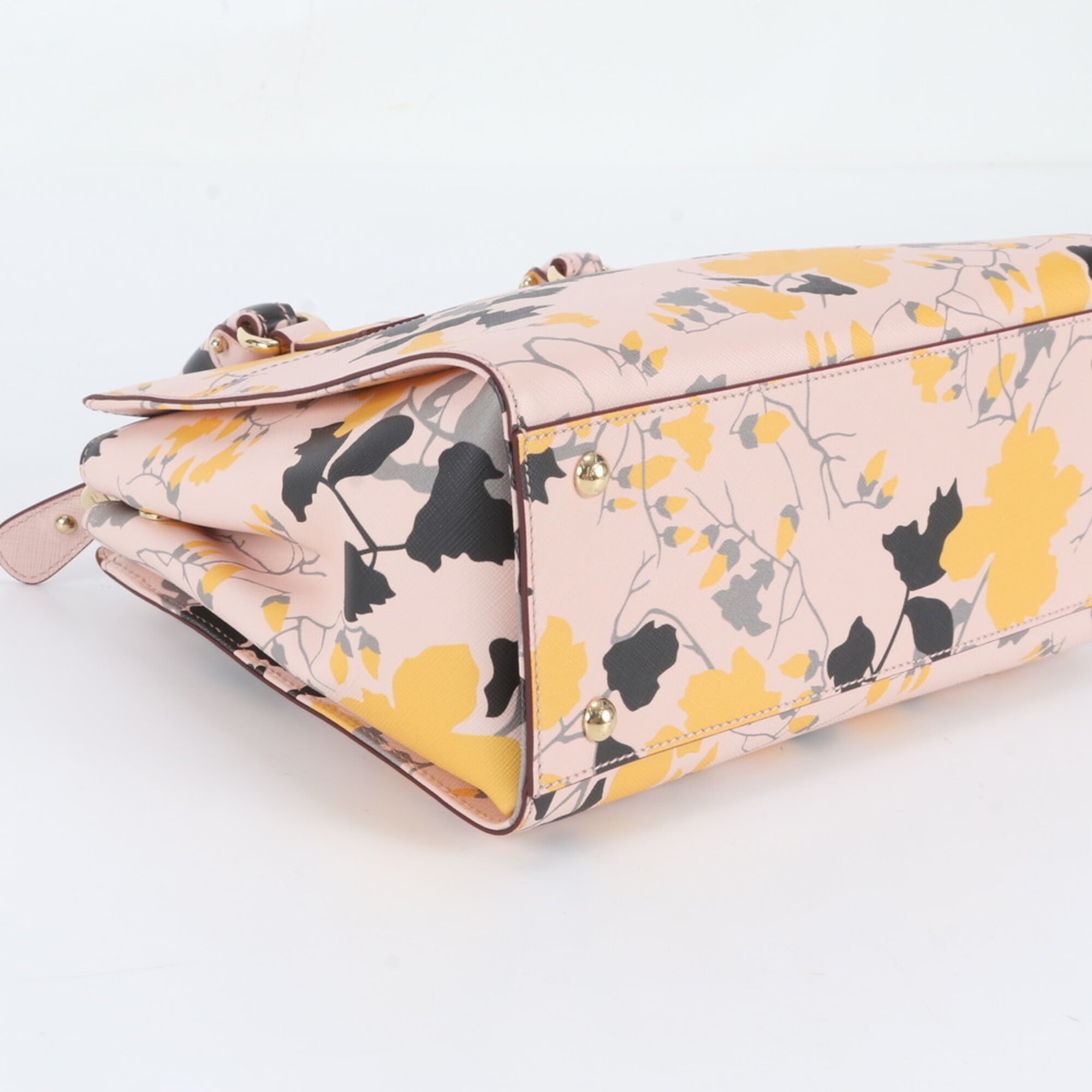 Salvatore Ferragamo Pink Yellow Leather Handbag Tote Bag (Pre-Owned)