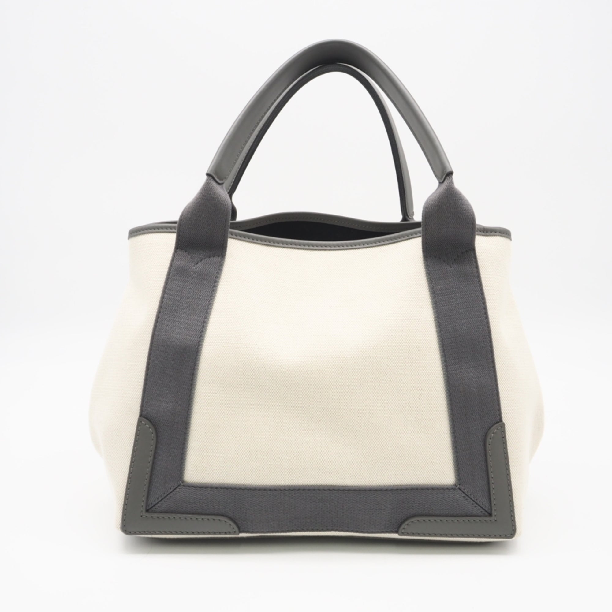 Balenciaga Gray Canvas Leather Pouch Tote Bag (Pre-Owned)