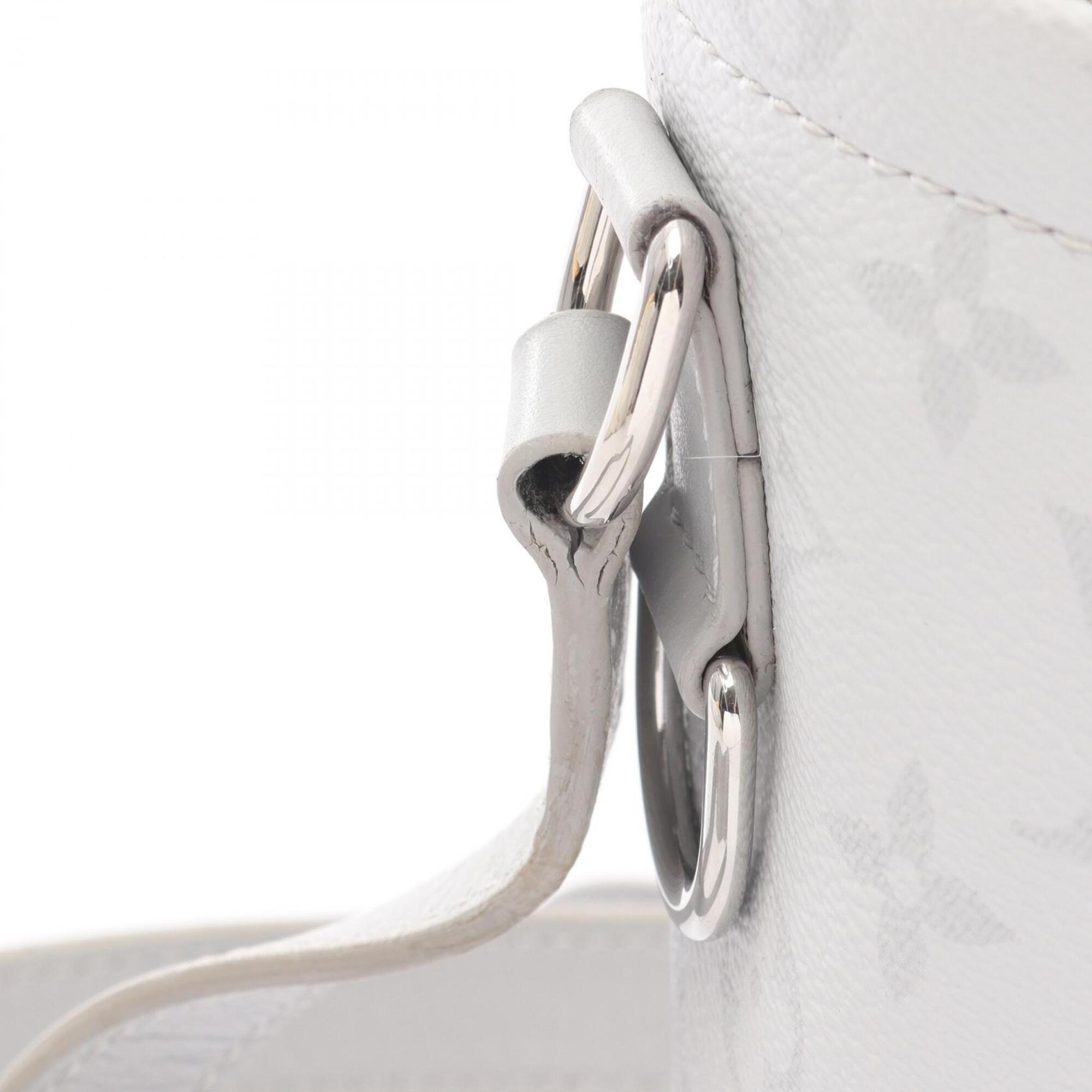 Louis Vuitton Gray White Coated Canvas Leather Handbag Shoulder Bag (Pre-Owned)