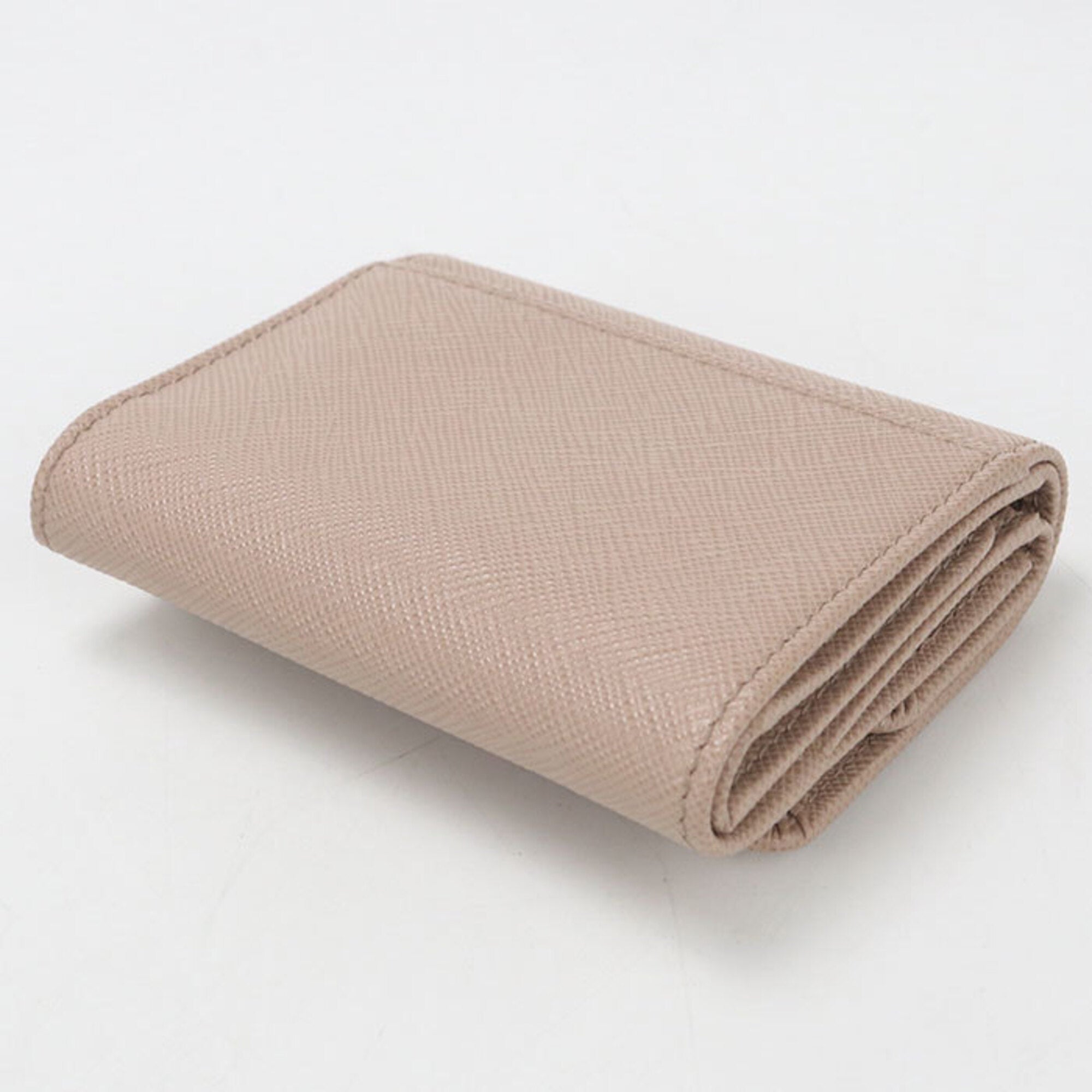 Prada Beige Leather Wallet (Tri-Fold) (Pre-Owned)