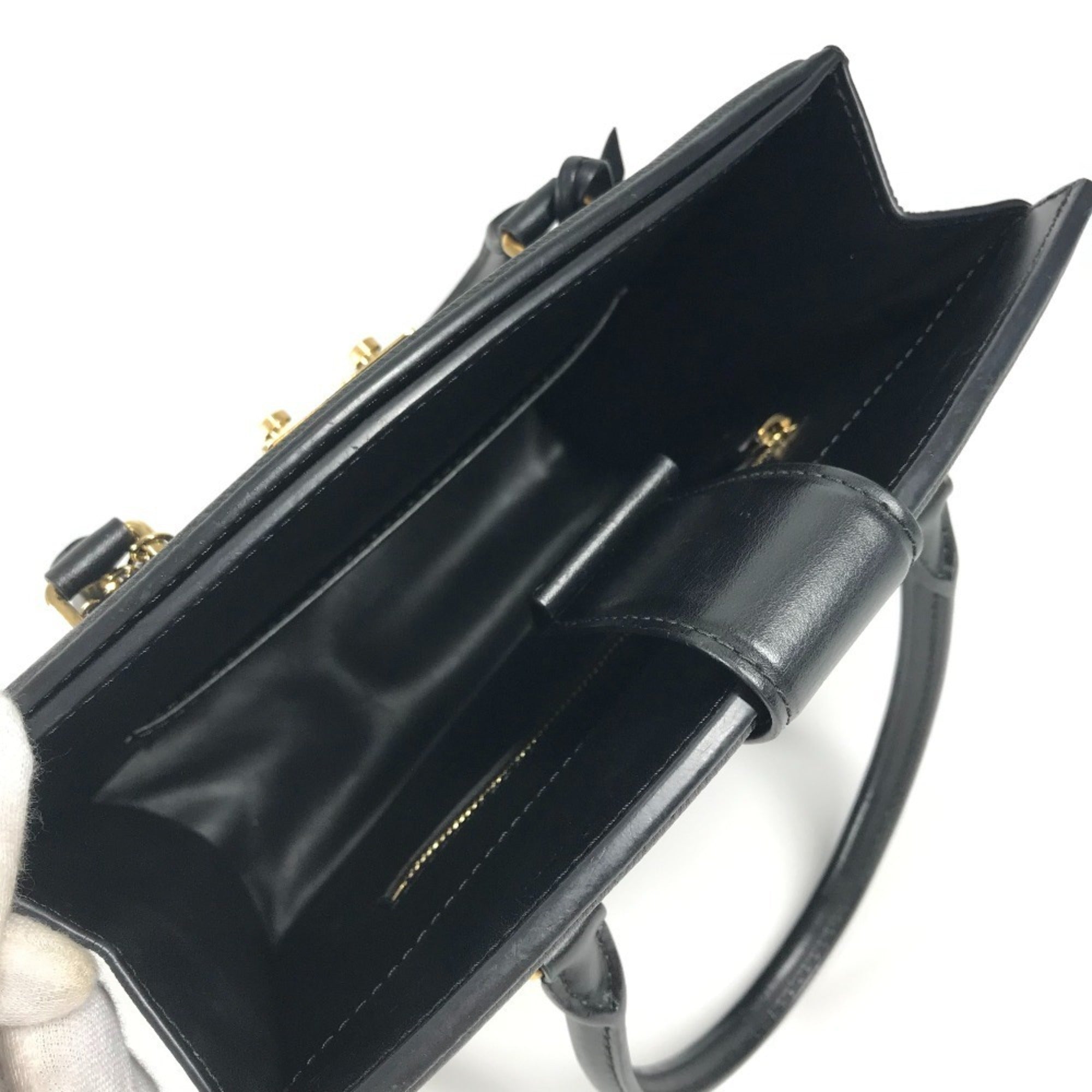 Louis Vuitton Black Noir Leather Handbag Tote Bag (Pre-Owned)