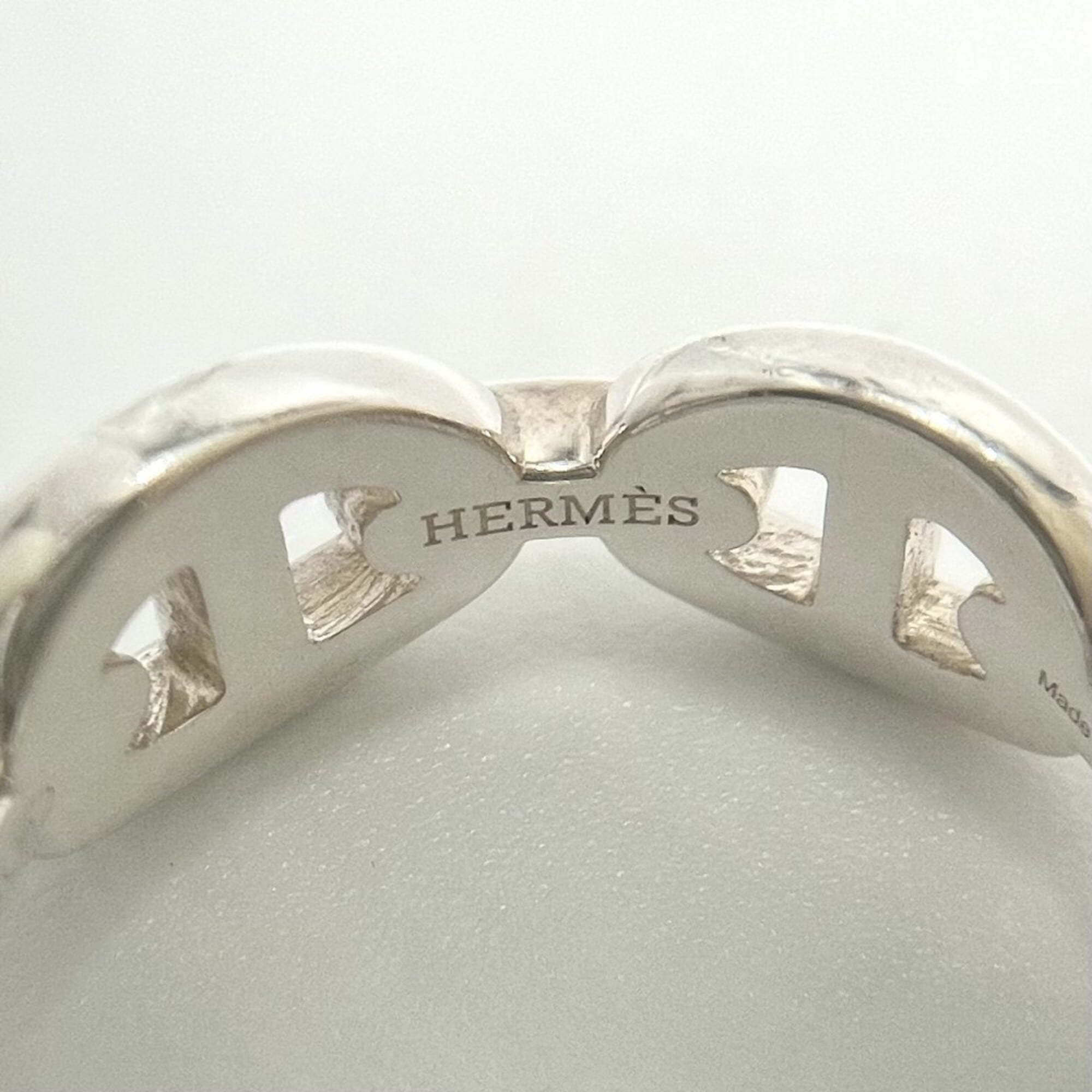 Hermes Silver 925 Band Ring (Pre-Owned)