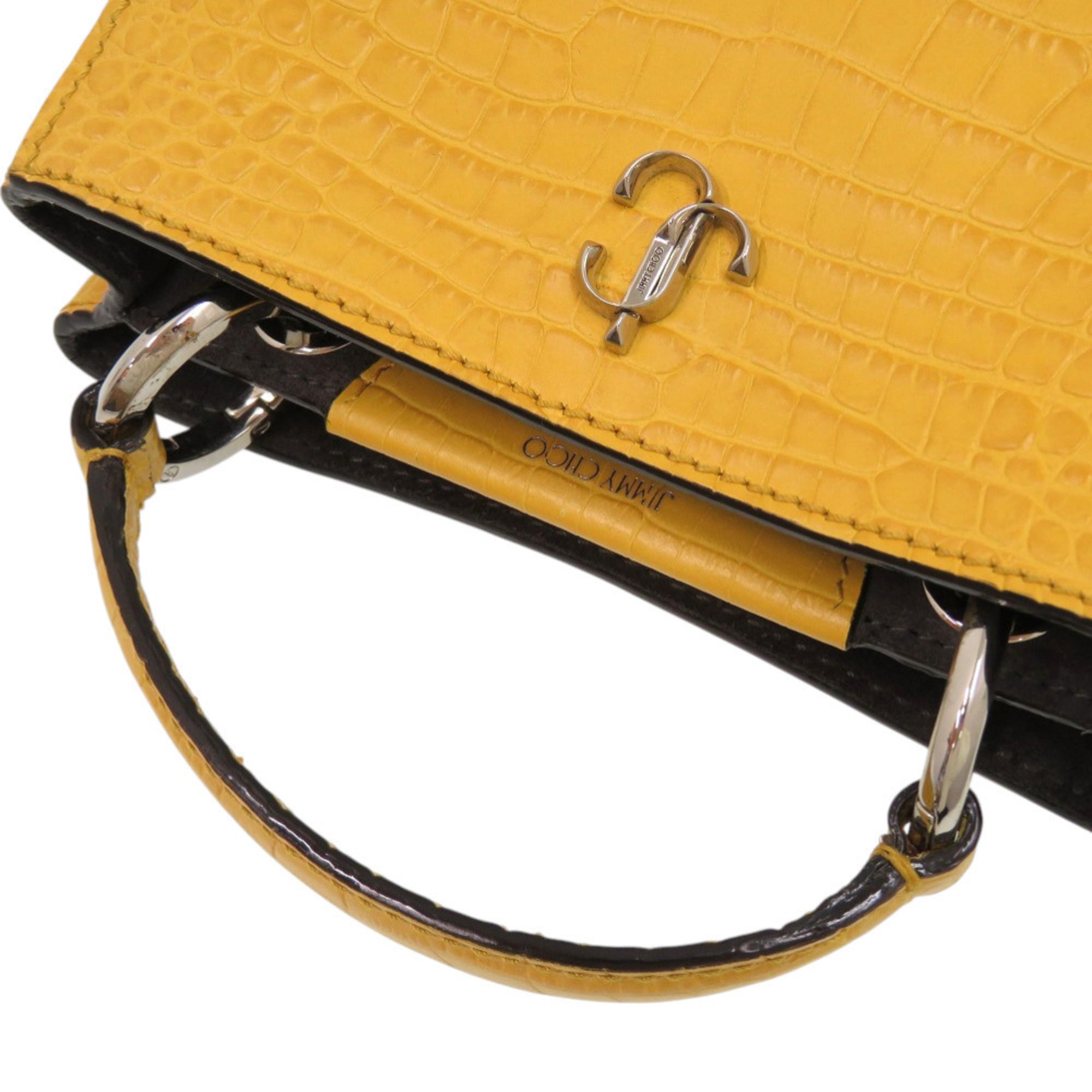 Jimmy Choo Gray Yellow Patent Leather Handbag (Pre-Owned)