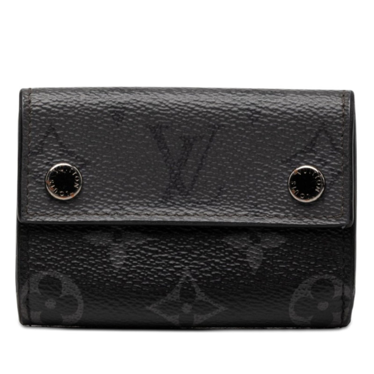 Louis Vuitton Gray Leather Pvc Wallet (Tri-Fold) (Pre-Owned)