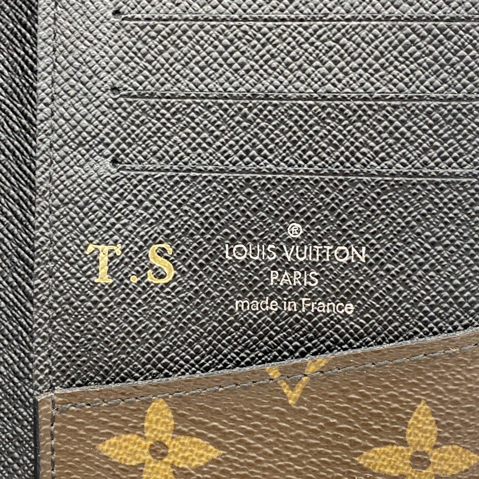 Louis Vuitton Black Brown Long Wallet (Bi-Fold) (Pre-Owned)
