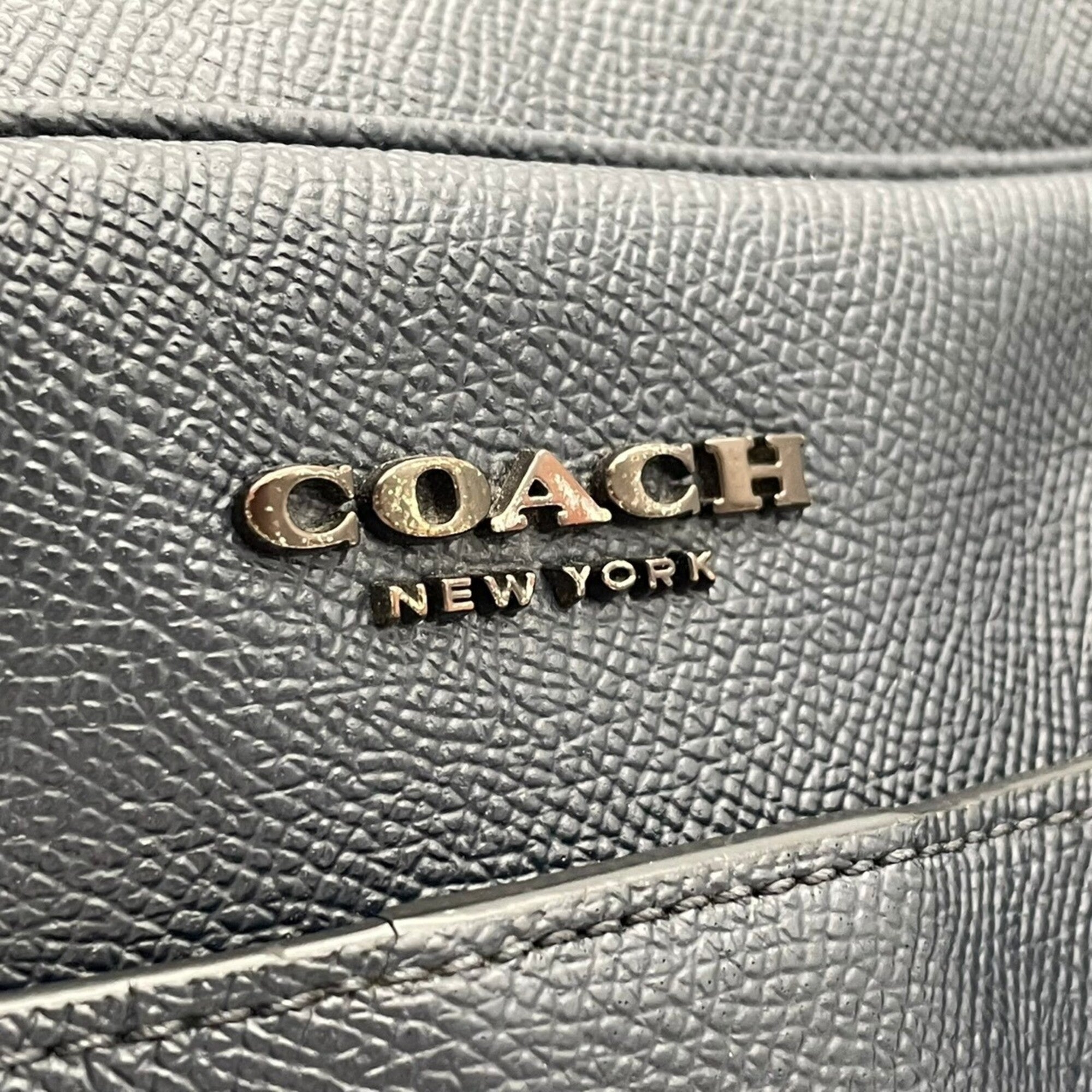 Coach Navy Leather Briefcase Handbag (Pre-Owned)