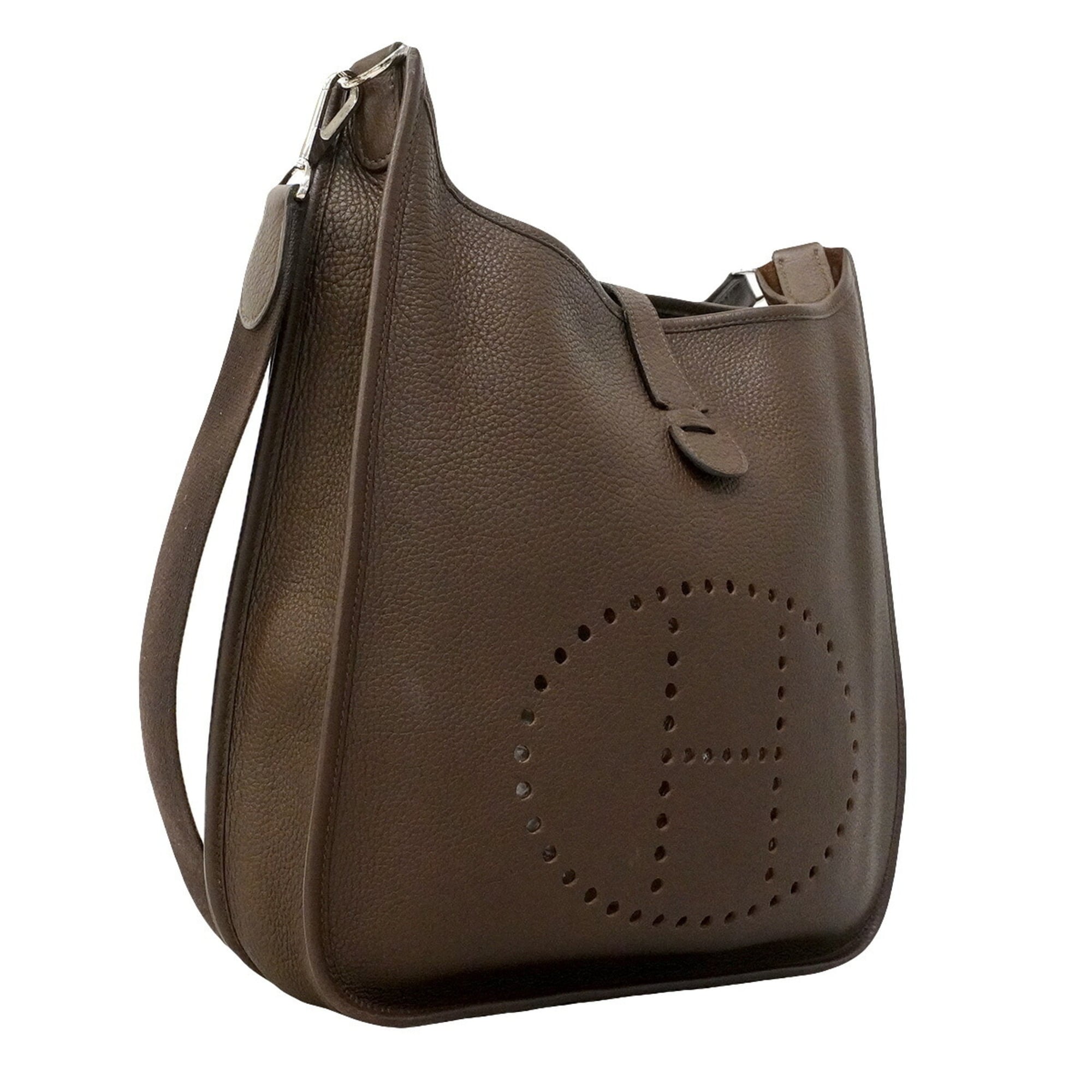 Hermes Havane Taurillon Clemence Leather Shoulder Bag (Pre-Owned)