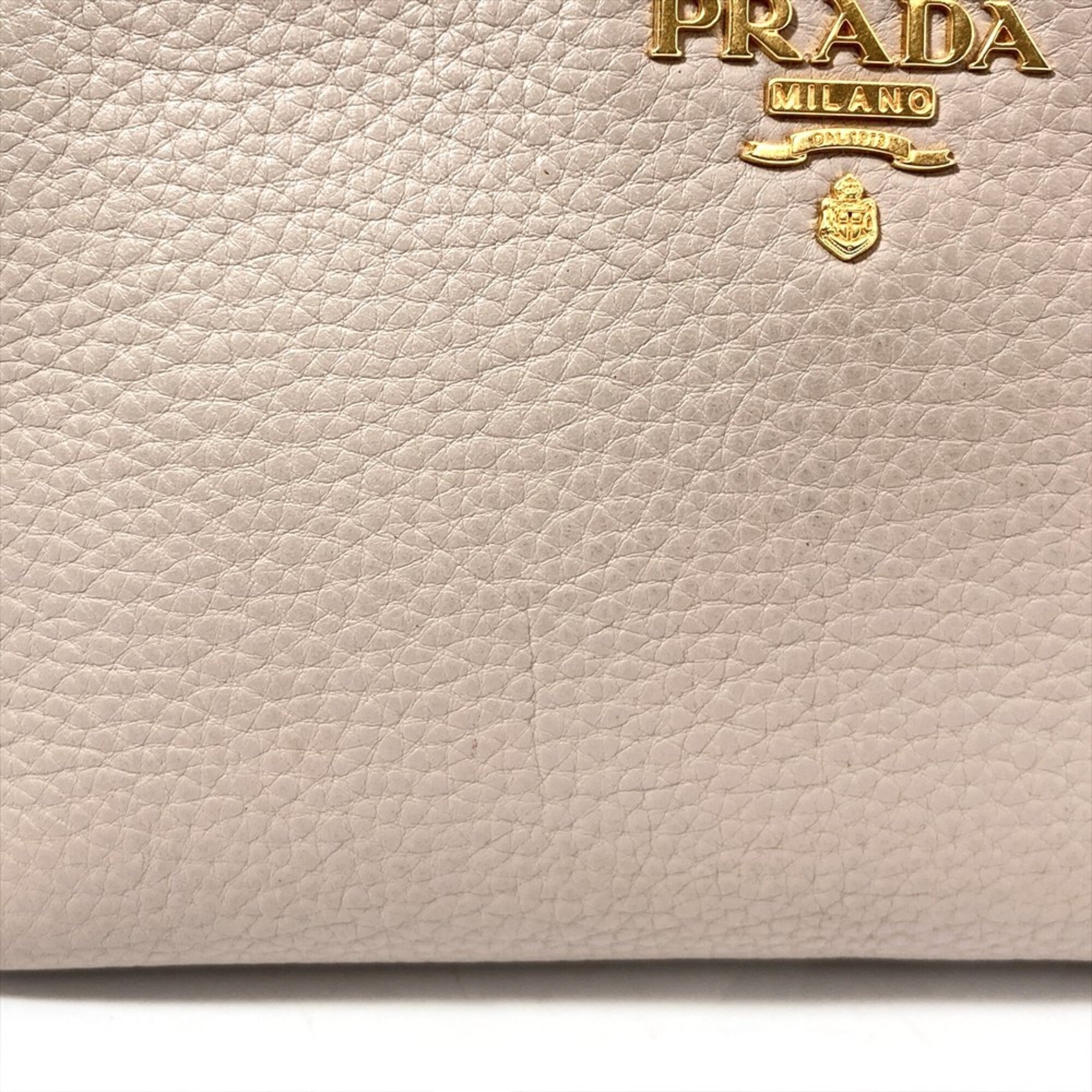 Prada Gray Leather Handbag Pouch (Pre-Owned)