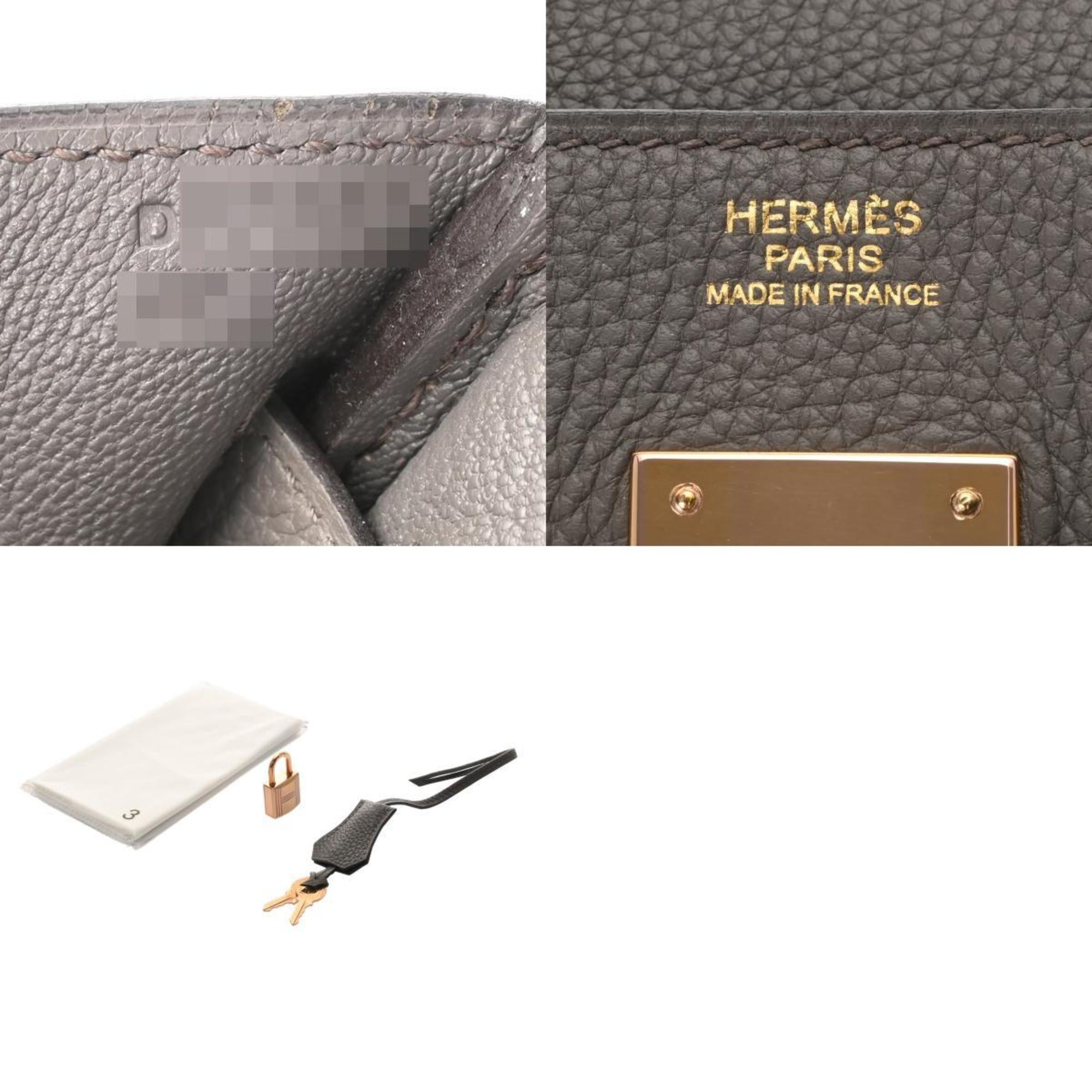 Hermes Etain Togo Leather Handbag (Pre-Owned)