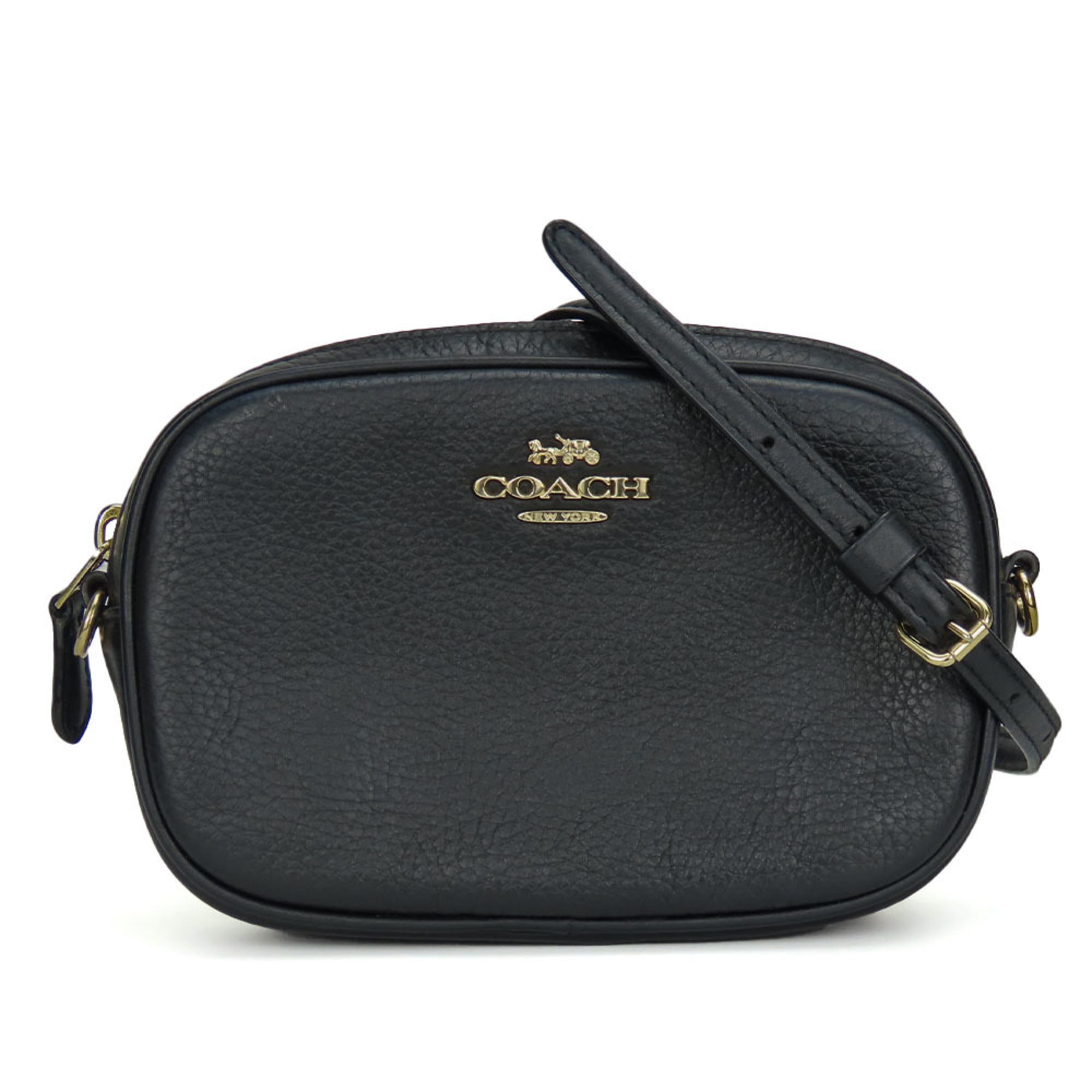 Coach Black Leather Pochette Shoulder Bag (Pre-Owned)
