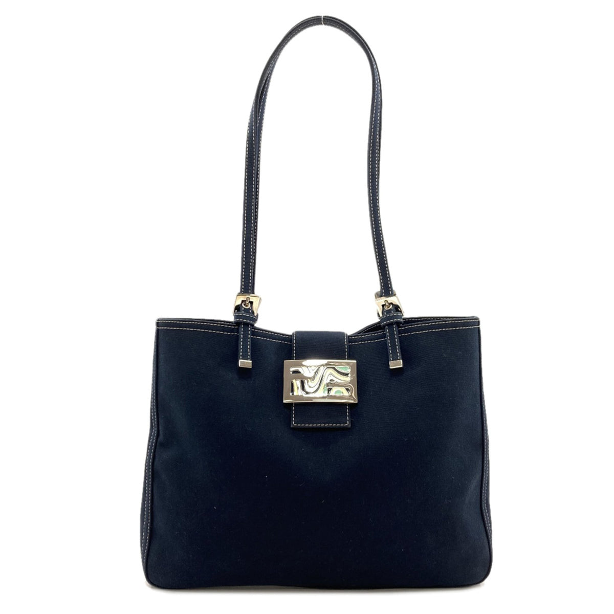 Fendi Blue Canvas Tote Bag (Pre-Owned)