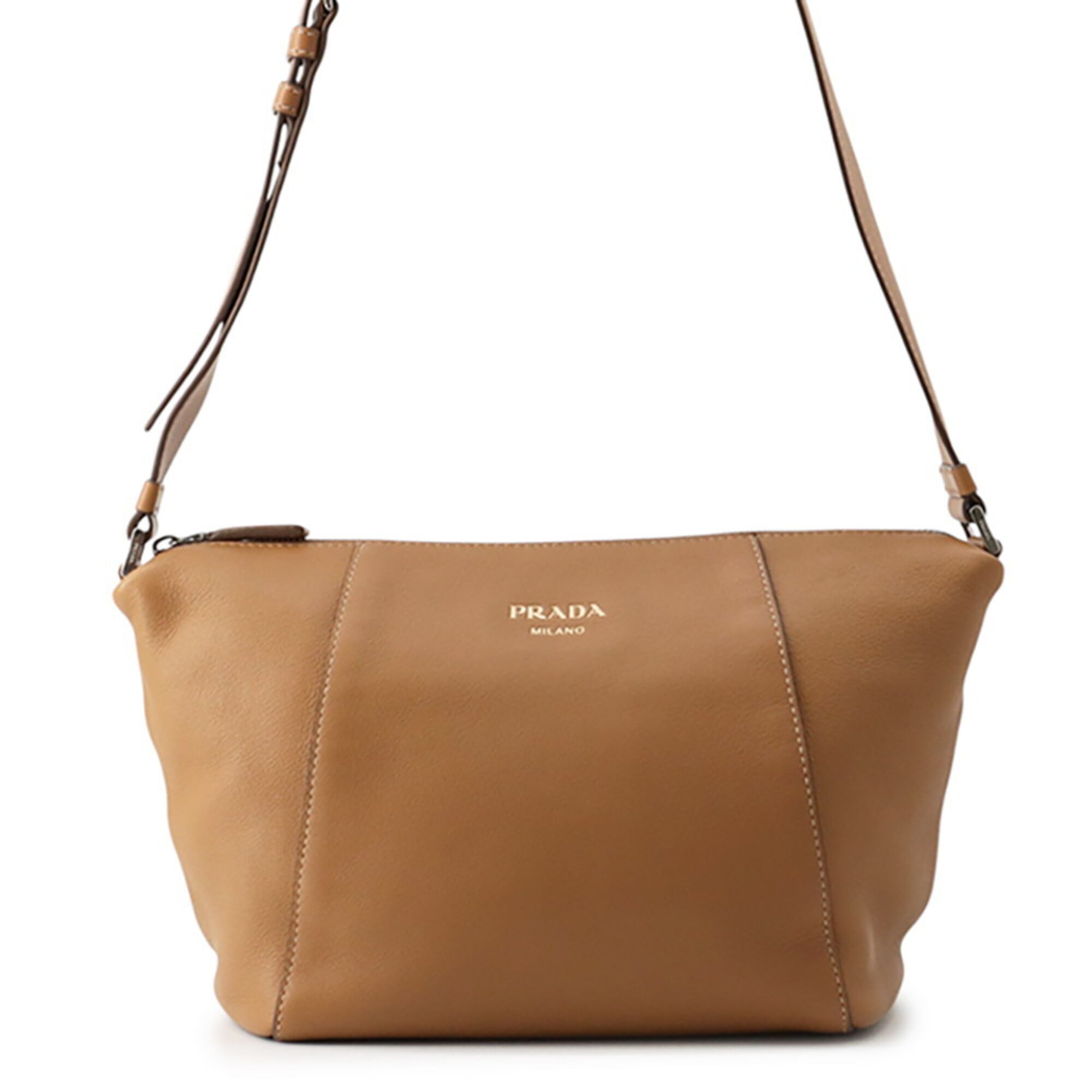 Prada Brown Leather Shoulder Bag (Pre-Owned)
