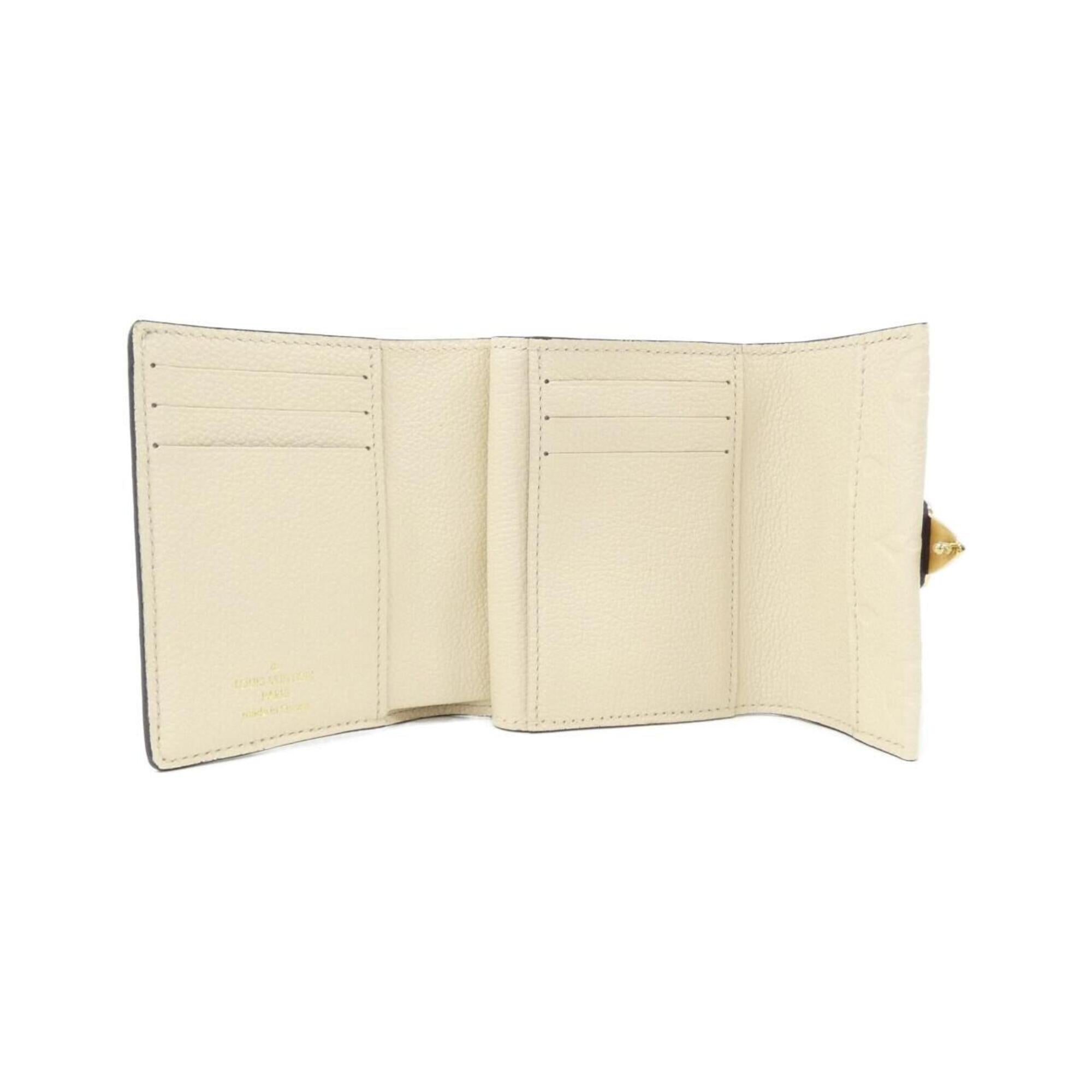 Louis Vuitton Beige Leather Wallet (Tri-Fold) (Pre-Owned)