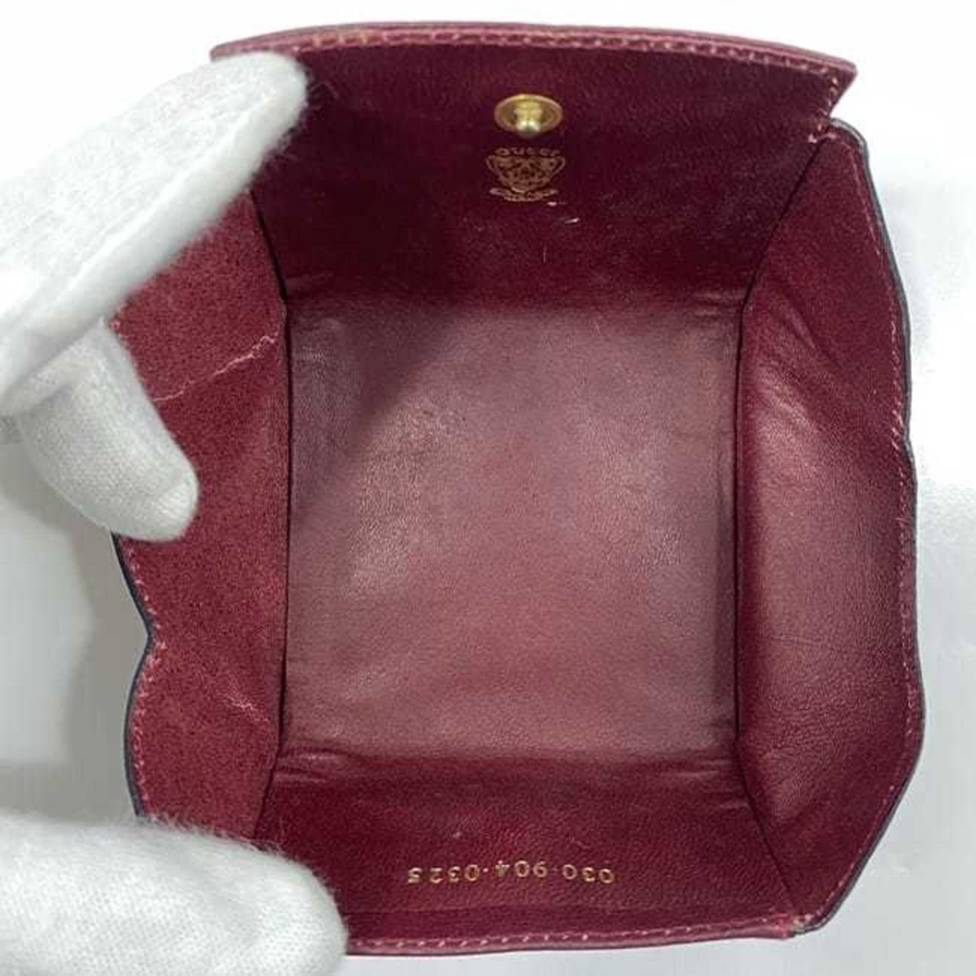 Gucci Bordeaux Leather Coin Purse/Coin Case (Pre-Owned)